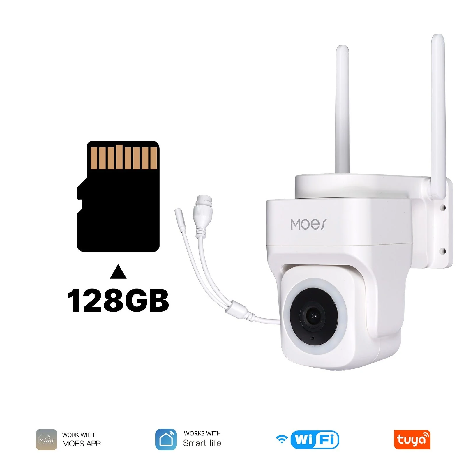 WiFi 3MP Smart Outdoor Security Camera RJ45 Network IP65 Waterproof EU Standard 9