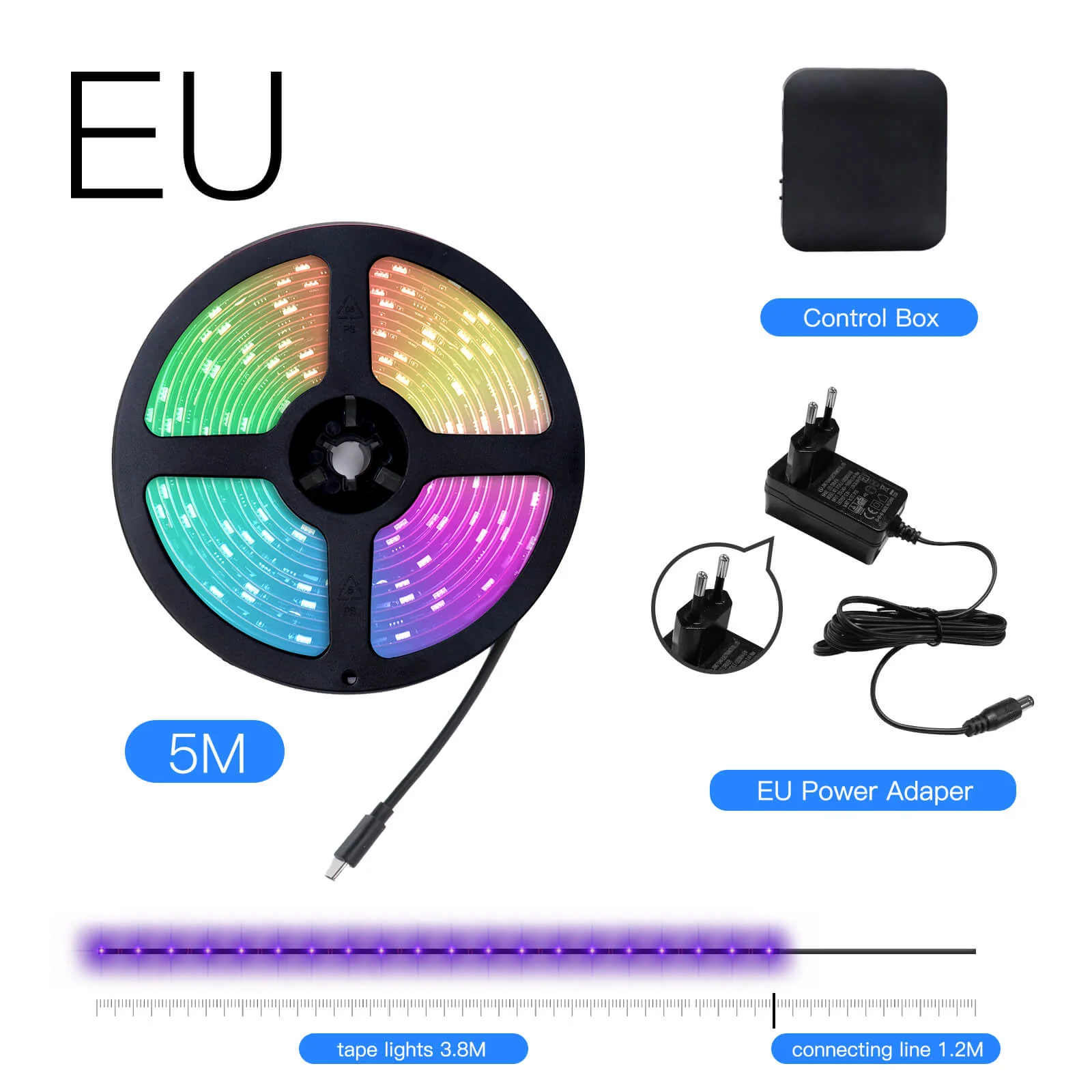 MOES Smart WiFi Ambient Lighting TV Backlight 4K HDMI 2.0 Sync Box LED Light Strip Music 10