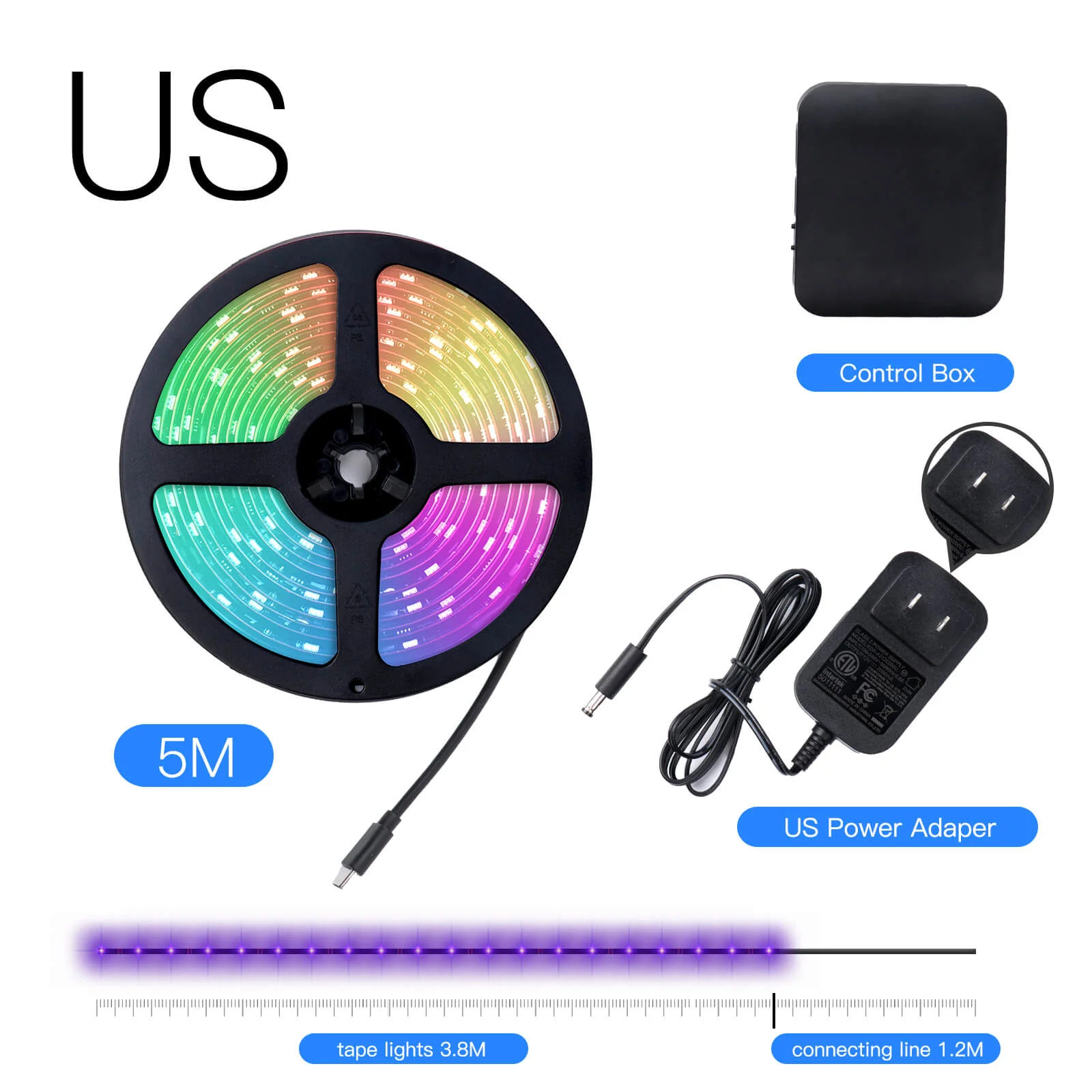 MOES Smart WiFi Ambient Lighting TV Backlight 4K HDMI 2.0 Sync Box LED Light Strip Music 11