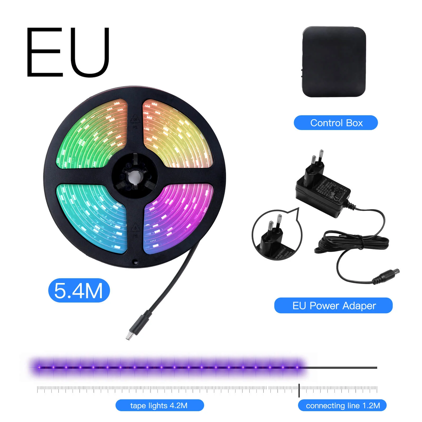 MOES Smart WiFi Ambient Lighting TV Backlight 4K HDMI 2.0 Sync Box LED Light Strip Music 13