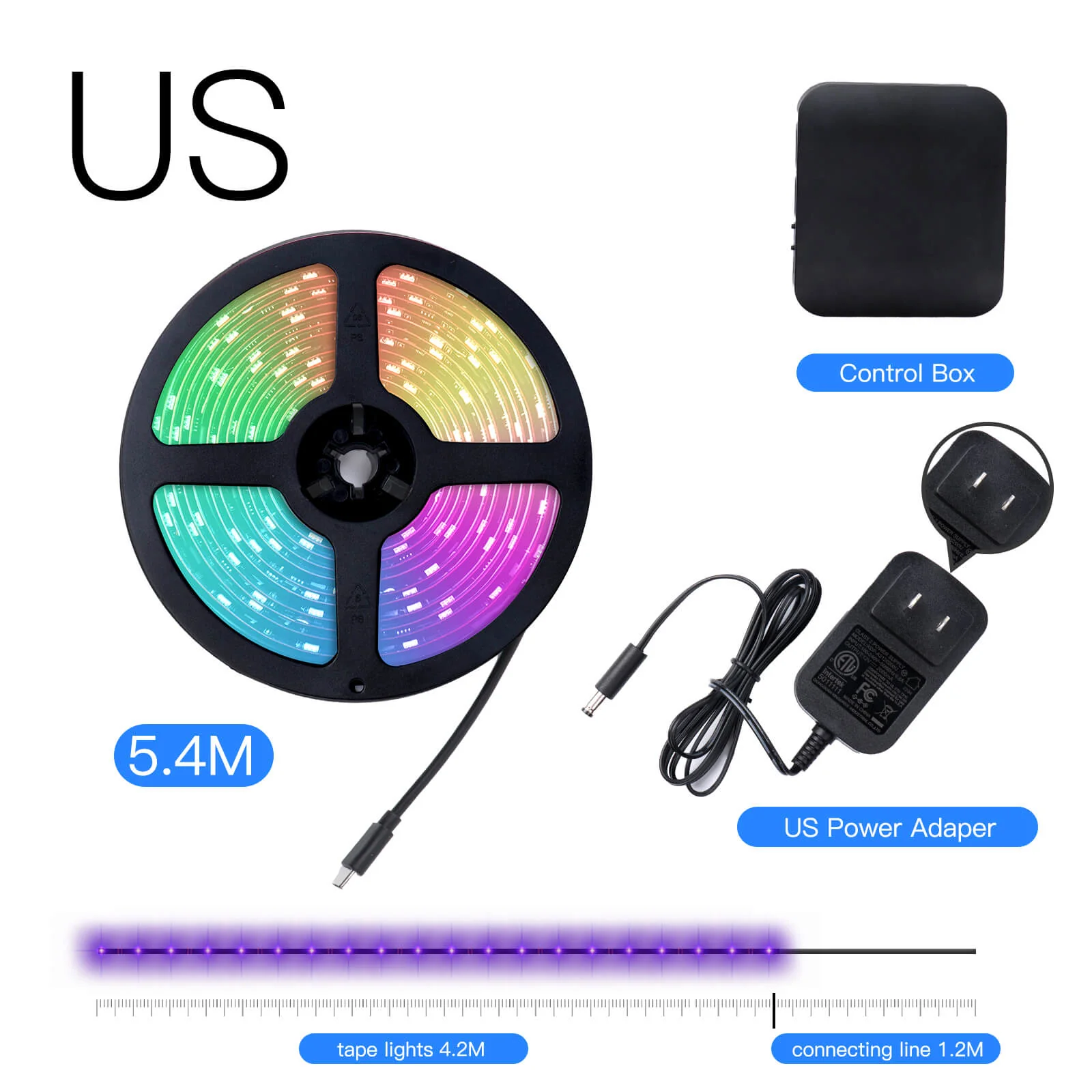 MOES Smart WiFi Ambient Lighting TV Backlight 4K HDMI 2.0 Sync Box LED Light Strip Music 14