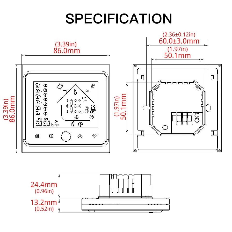WiFi Smart Thermostat Temperature Controller Water Floor/Electric Heating Water/Gas Boiler LCD Touch Screen BHT 002 10