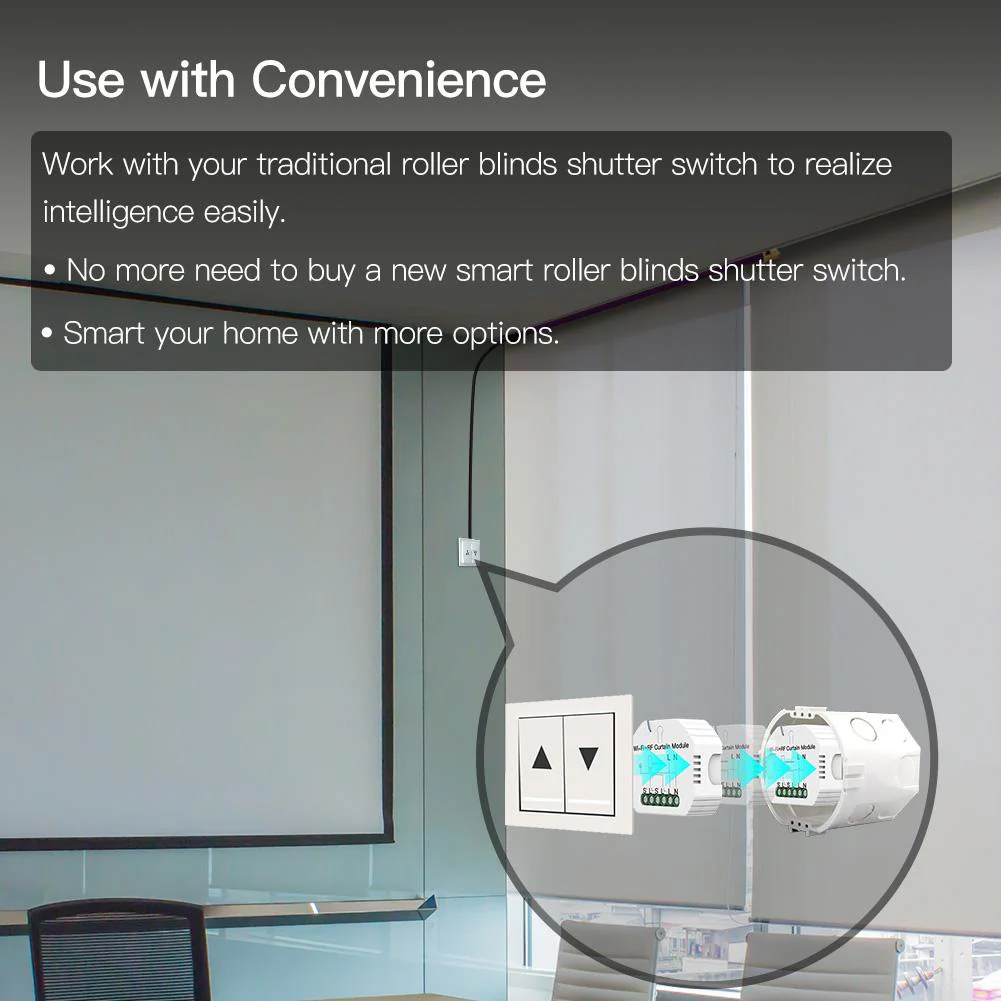 MOES WiFi Mini DIY Smart Curtain Switch Module APP Voice Control Electric Curtain Motor Relay 5