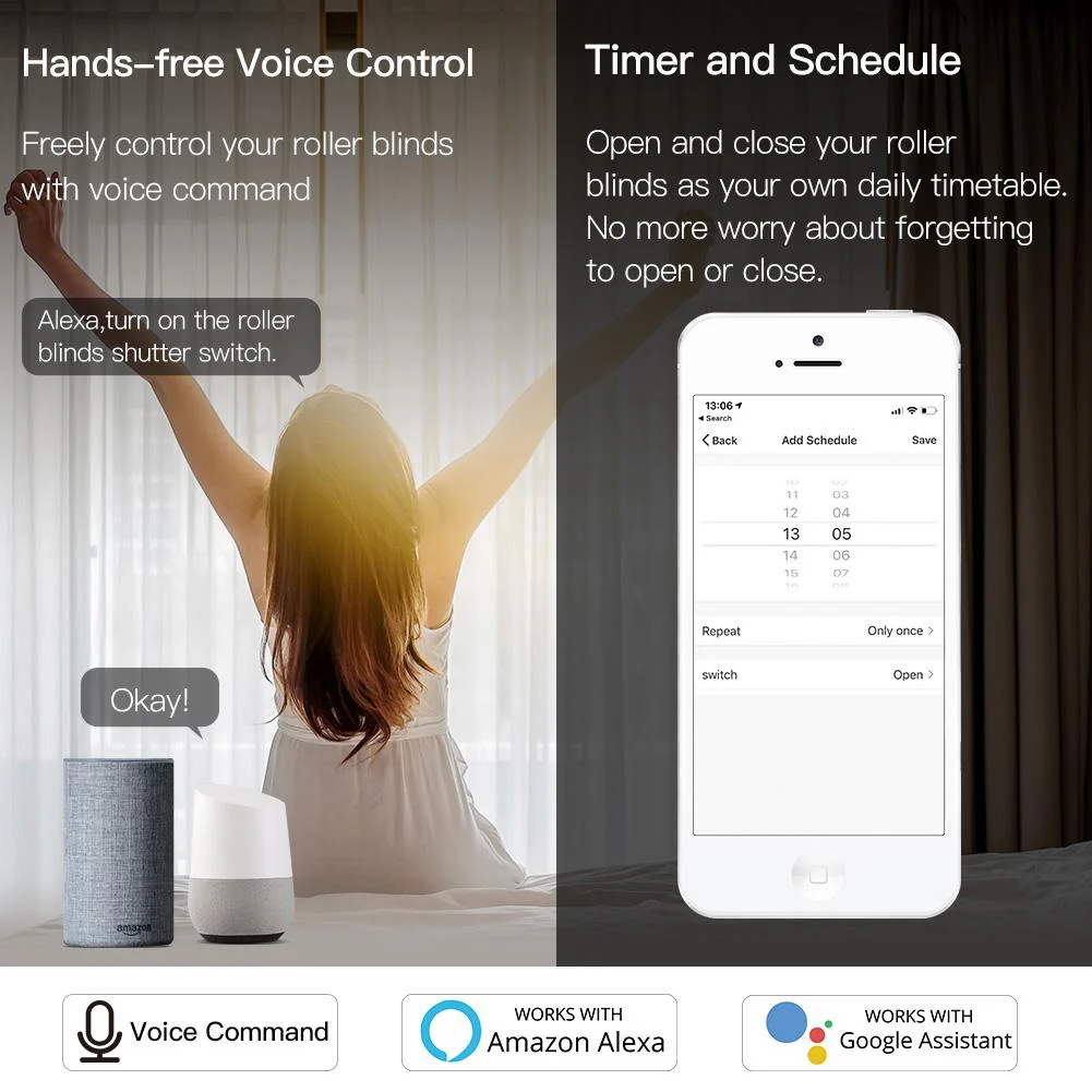 MOES WiFi Mini DIY Smart Curtain Switch Module APP Voice Control Electric Curtain Motor Relay 6