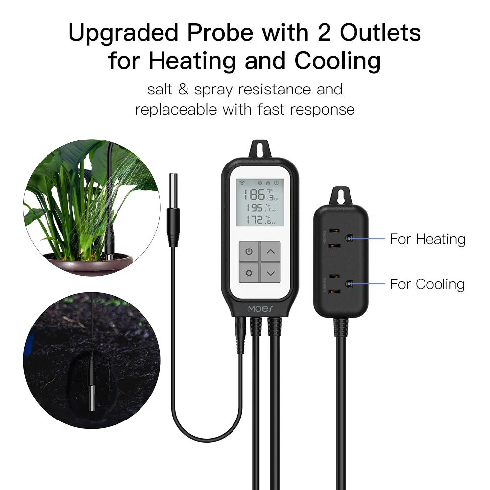 WiFi Digital Temperature Controller Thermostat Outlet Plug Heating and Cooling Mode US/EU 4