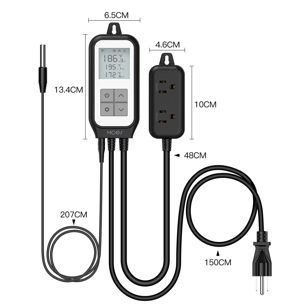 WiFi Digital Temperature Controller Thermostat Outlet Plug Heating and Cooling Mode US/EU 7