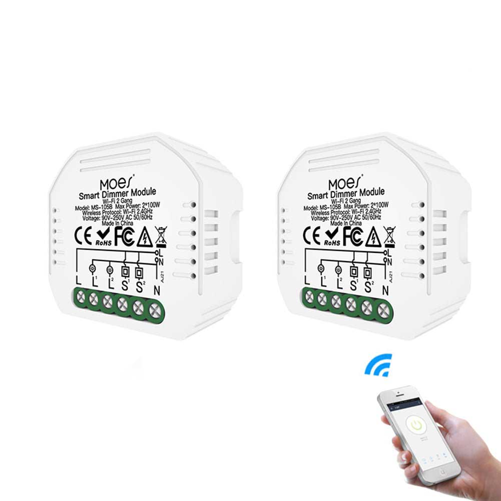 WiFi 2 Gang Dimmer Switch Module DIY Smart Light LED Dimmable Interruptor Relay 11