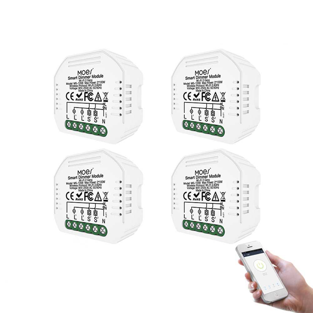 WiFi 2 Gang Dimmer Switch Module DIY Smart Light LED Dimmable Interruptor Relay 16