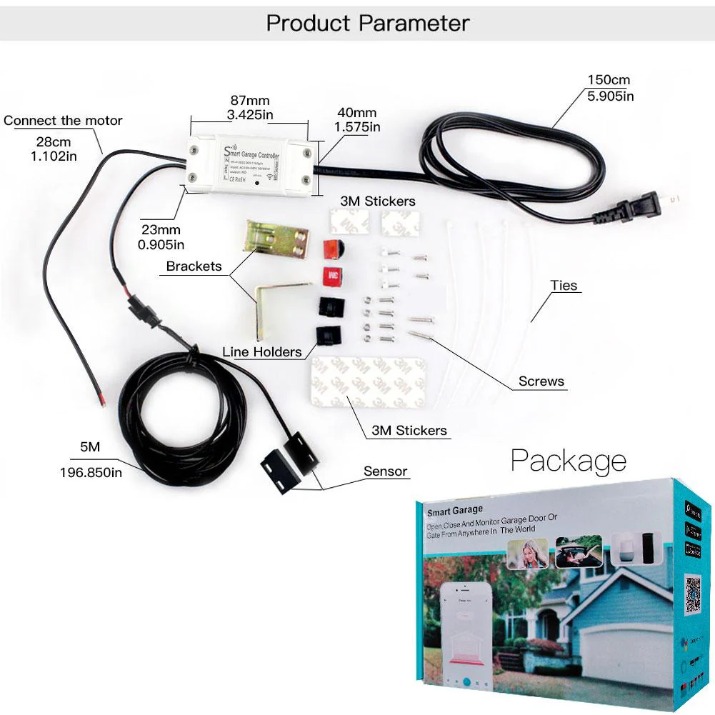 WiFi Smart Garage Door Opener Controller Remote Wireless Relay DIY Module 8