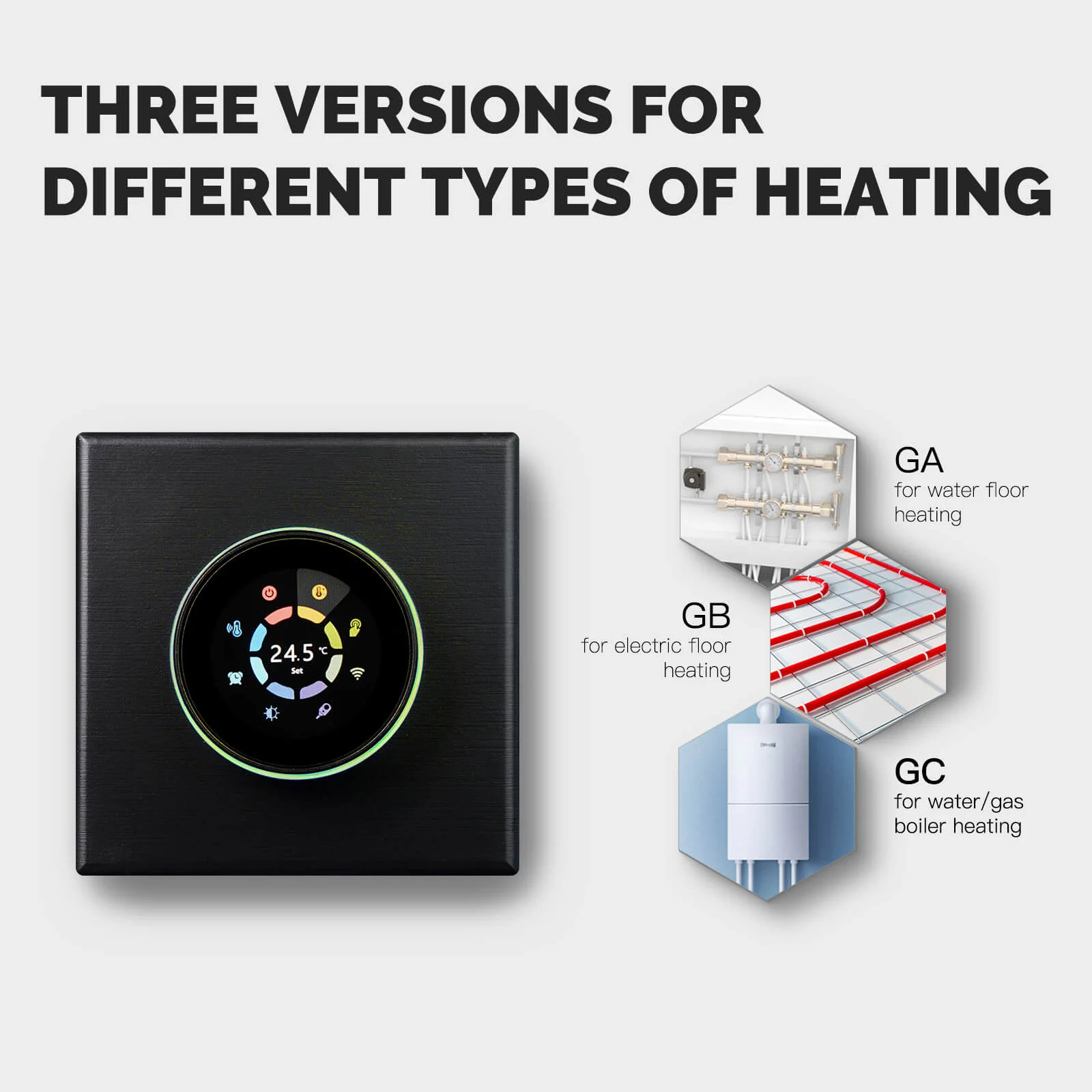 MOES WiFi Smart Home Heating Knob Thermostat Temperature Controller For Water Gas Boiler Electric Heating 3