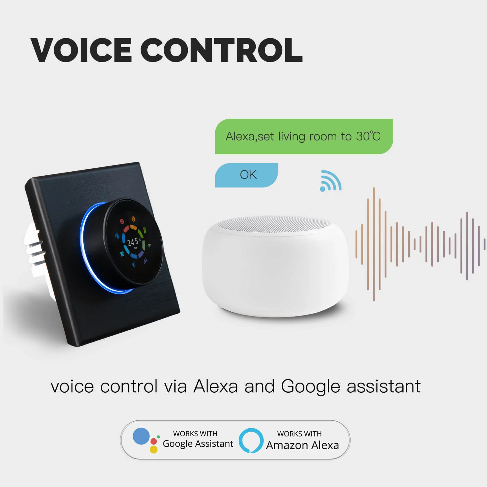 MOES WiFi Smart Home Heating Knob Thermostat Temperature Controller For Water Gas Boiler Electric Heating 4