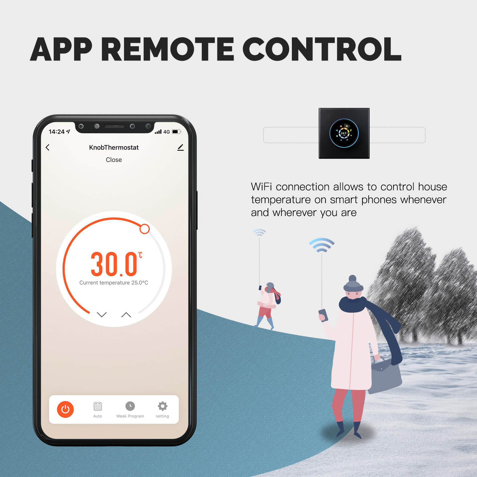 MOES WiFi Smart Home Heating Knob Thermostat Temperature Controller For Water Gas Boiler Electric Heating 6