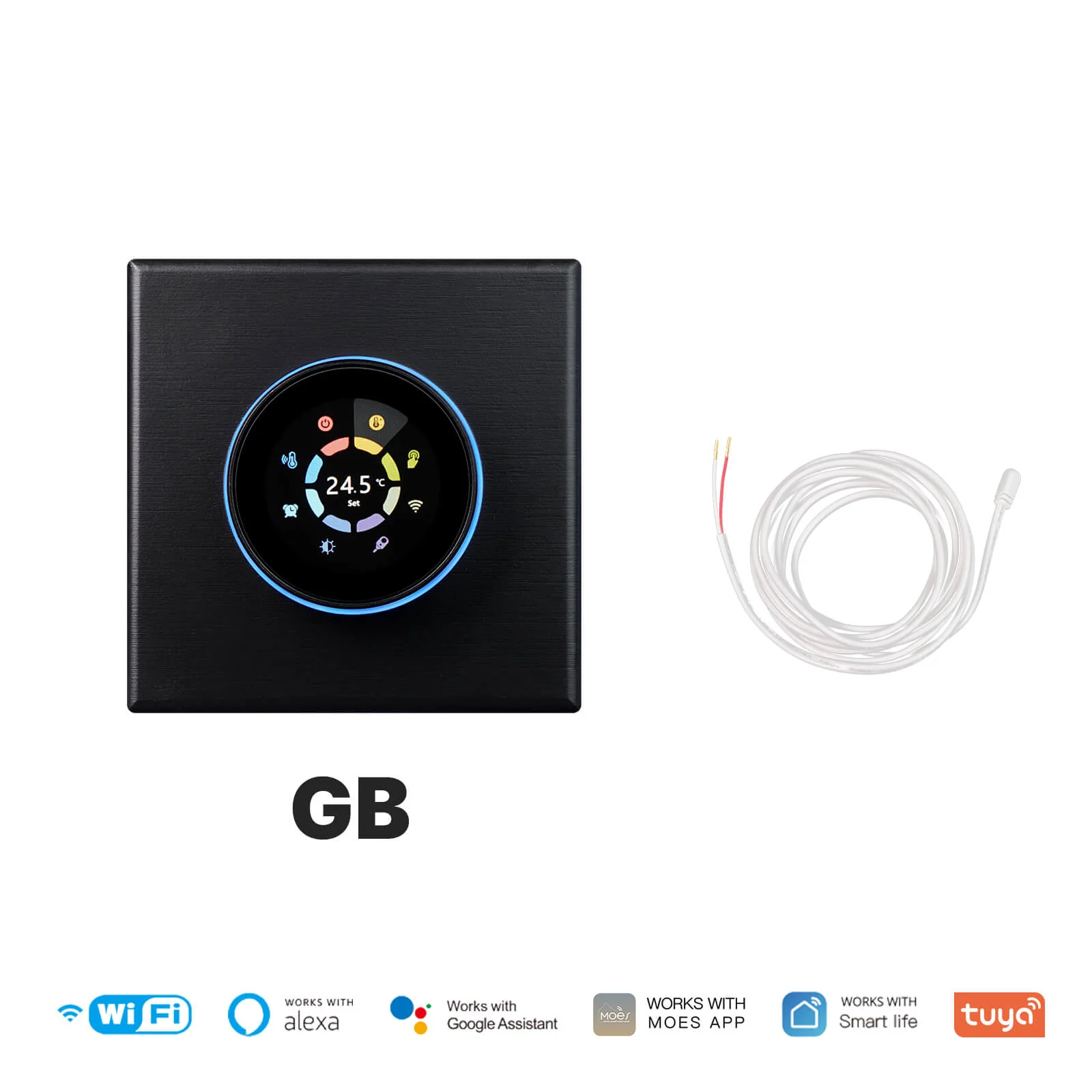 MOES WiFi Smart Home Heating Knob Thermostat Temperature Controller For Water Gas Boiler Electric Heating 8