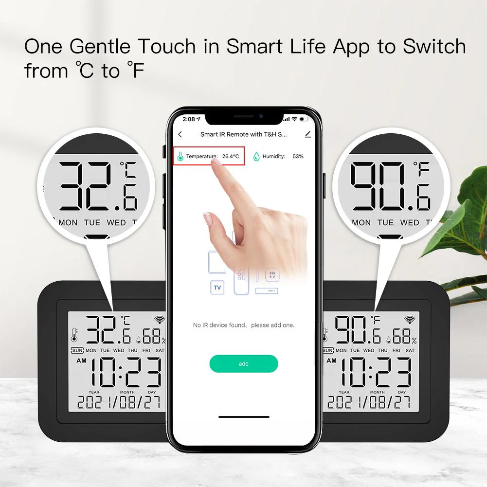 Wi-Fi Smart IR Remote Control with Temperature and Humidity Sensor for Air Conditioner TV AC 2