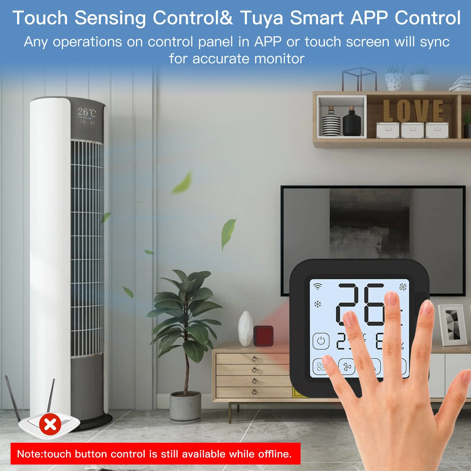 MOES Tuya WiFi Smart IR Thermostat AC Remote Controller Temperature and Humidity Sensor 3