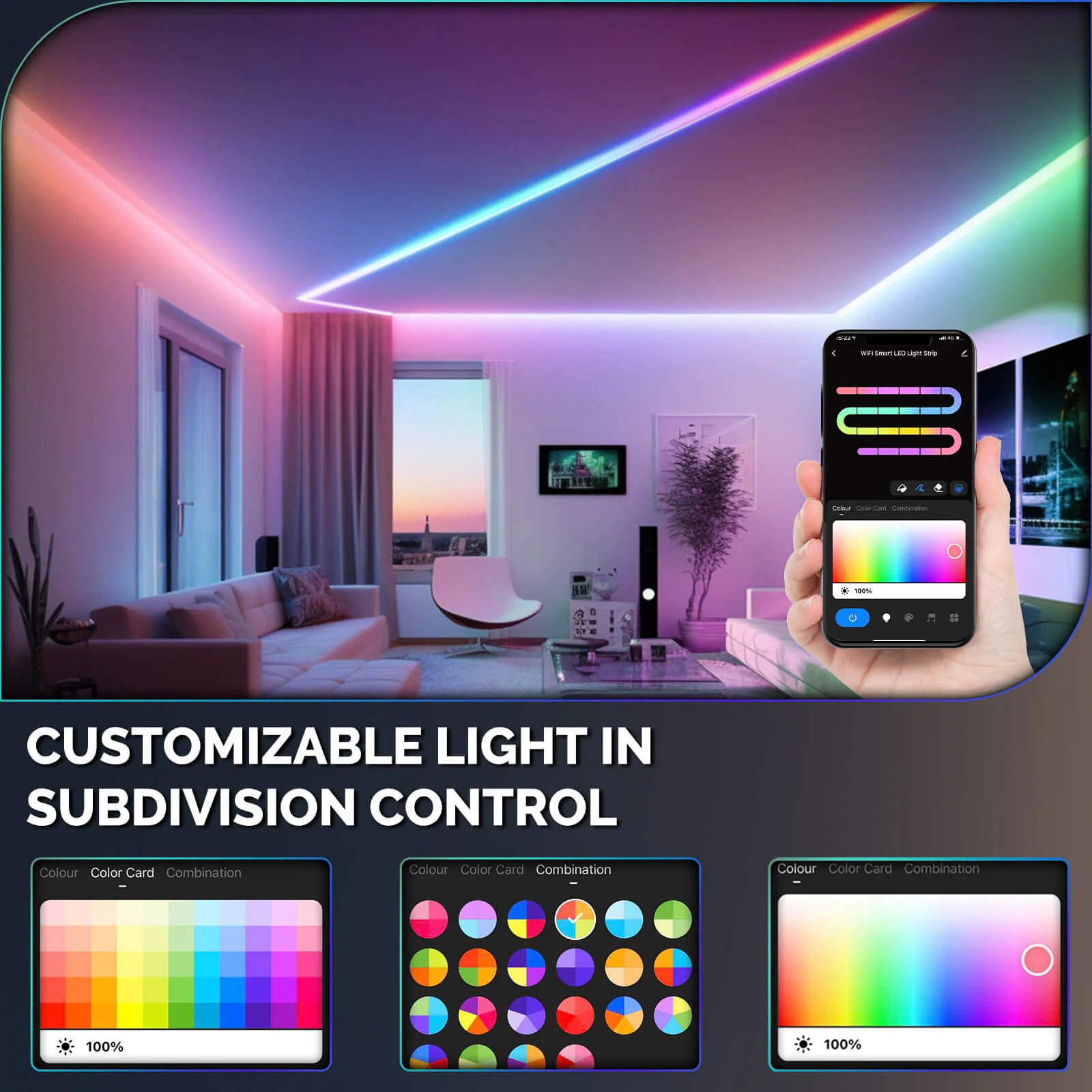 Wifi Smart LED Neon Light Strip RGB Color Led Tape Lamp for TV Backlight, Home Party Decor 6