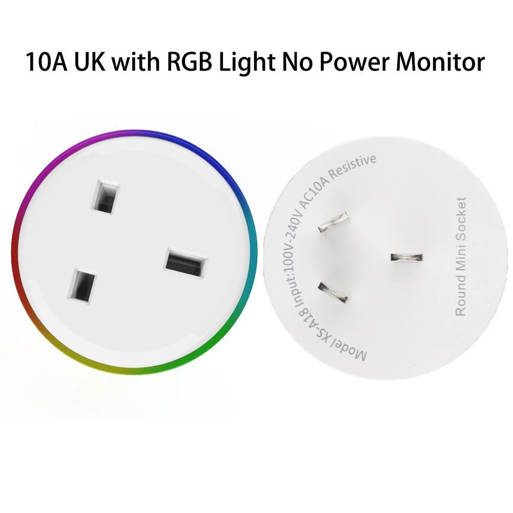 WiFi Smart Plug Outlet Wireless Power Socket Real-time Monitor Electricity With RGB Light 7