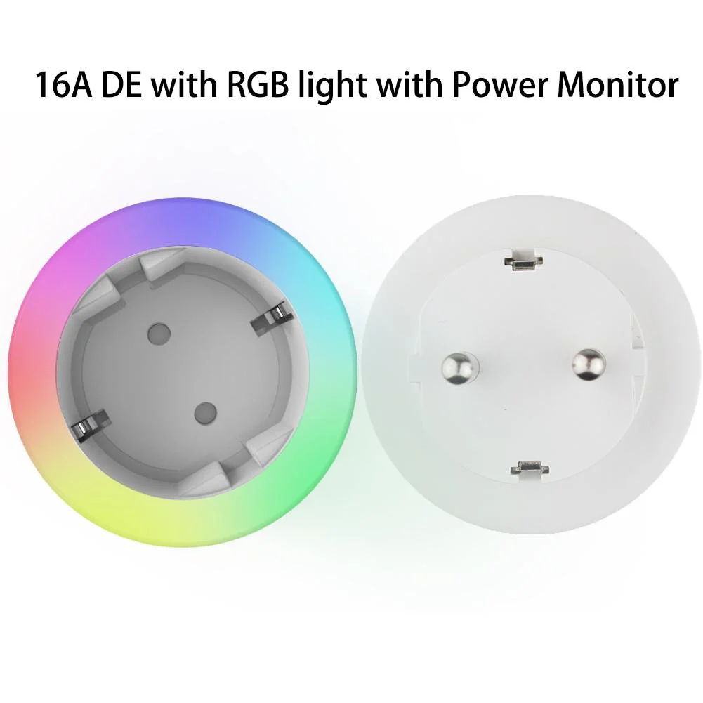 WiFi Smart Plug Outlet Wireless Power Socket Real-time Monitor Electricity With RGB Light 8