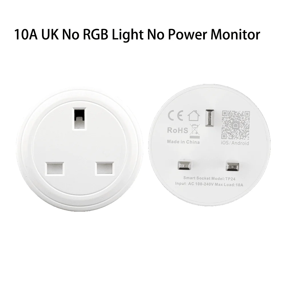 WiFi Smart Plug Outlet Wireless Power Socket Real-time Monitor Electricity With RGB Light 13
