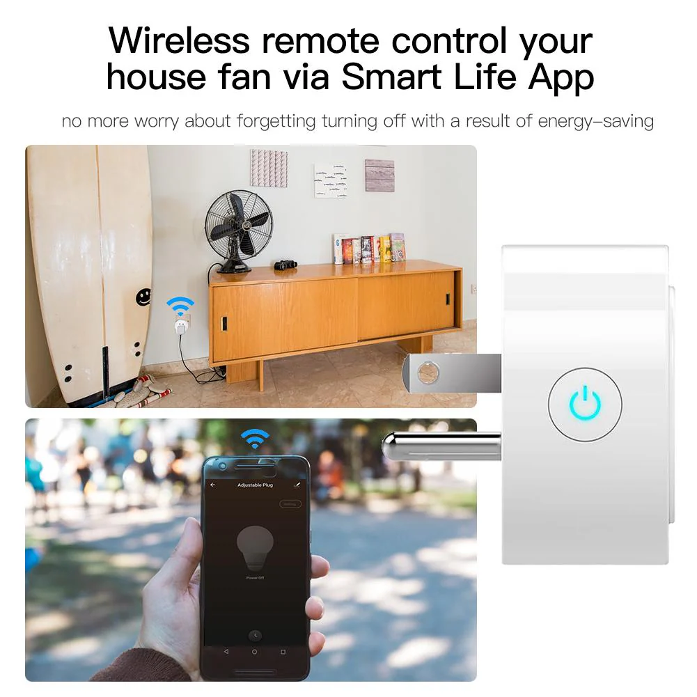 WiFi Smart Power Socket Plug Brightness Adjust Timer Plug US 3
