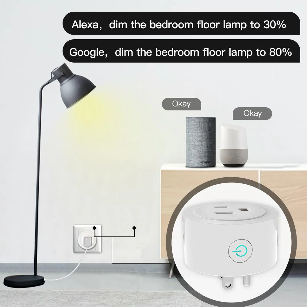 WiFi Smart Power Socket Plug Brightness Adjust Timer Plug US 5