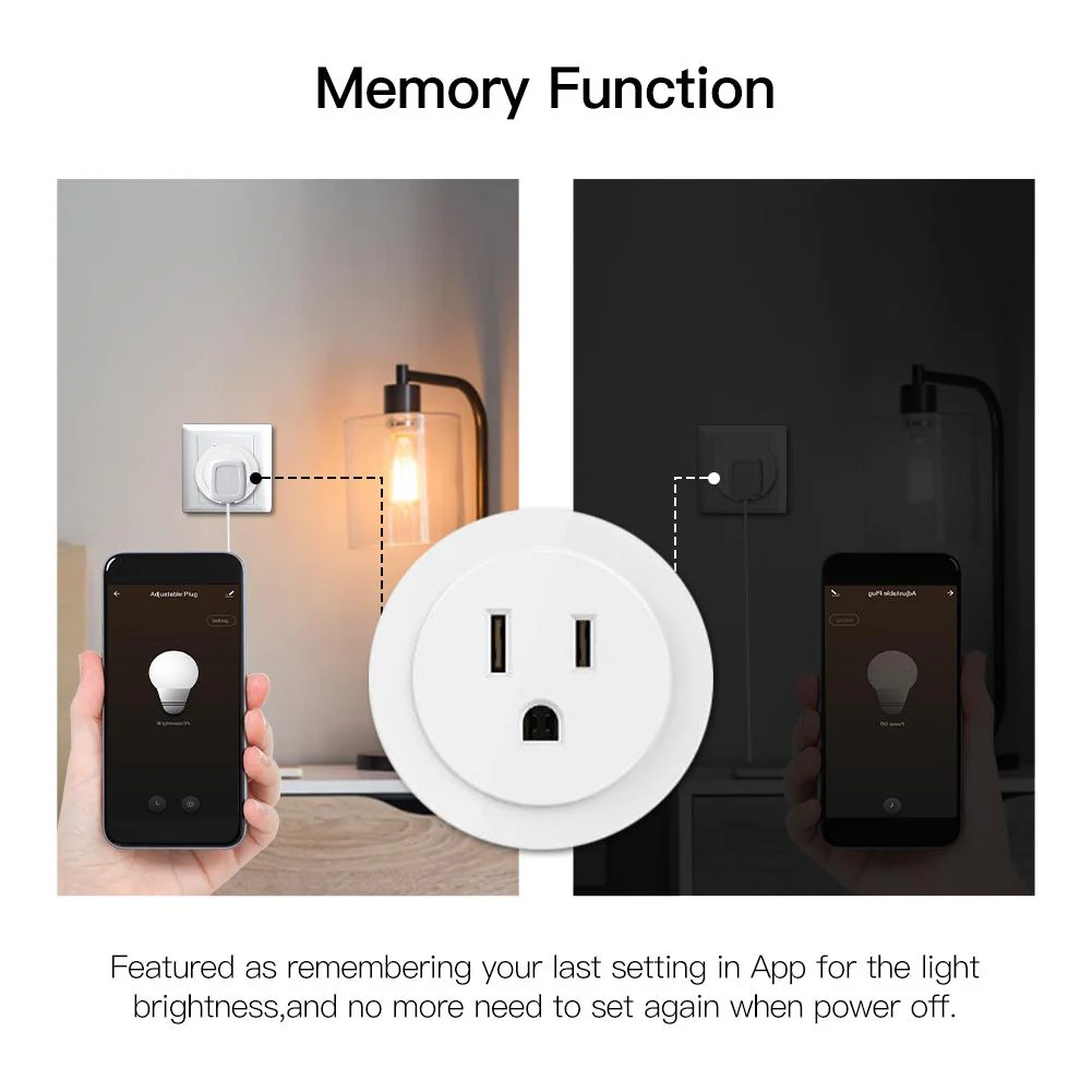 WiFi Smart Power Socket Plug Brightness Adjust Timer Plug US 6