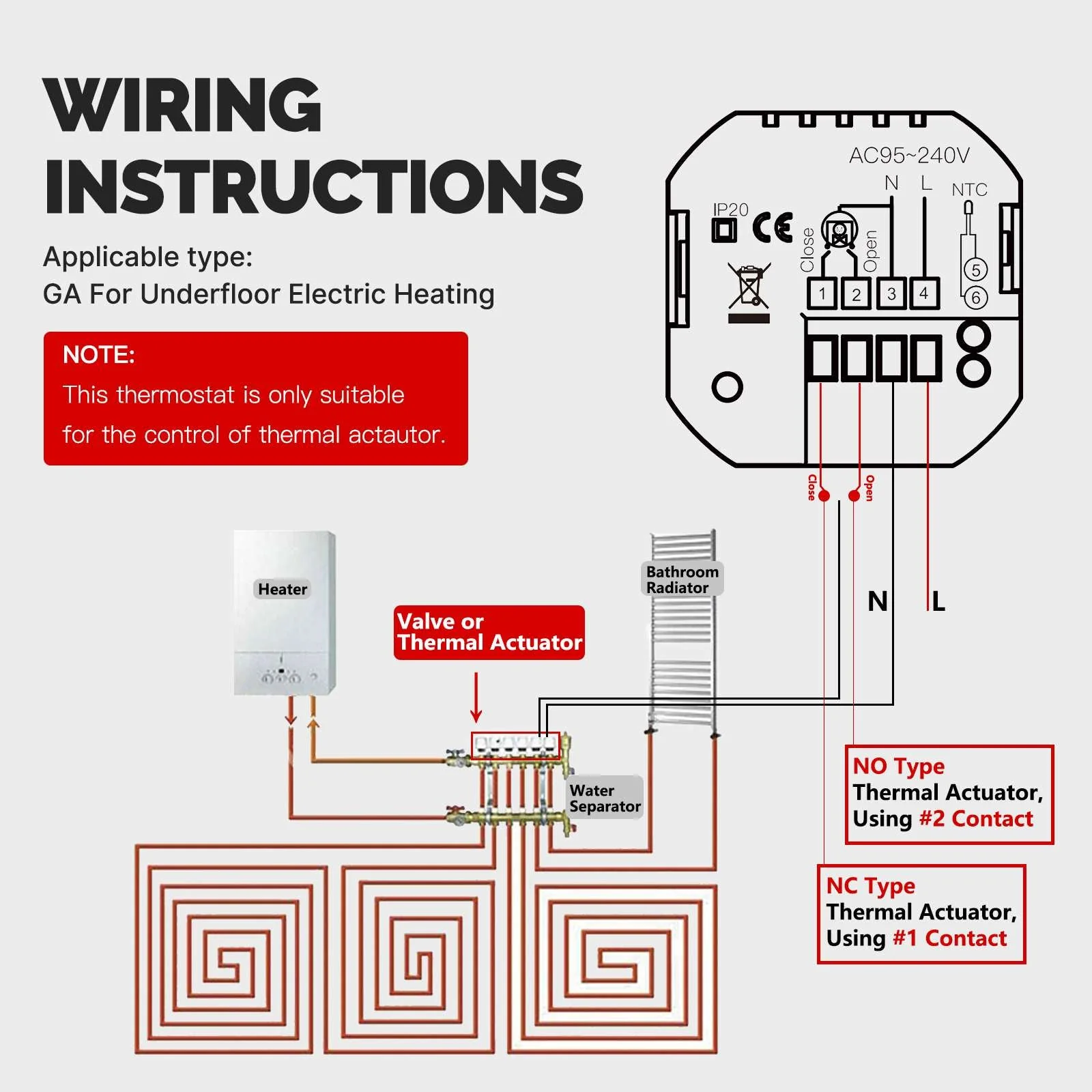 WiFi Smart Thermostat Temperature Controller for Water/ Electric /Gas /Boiler Floor Heating 7