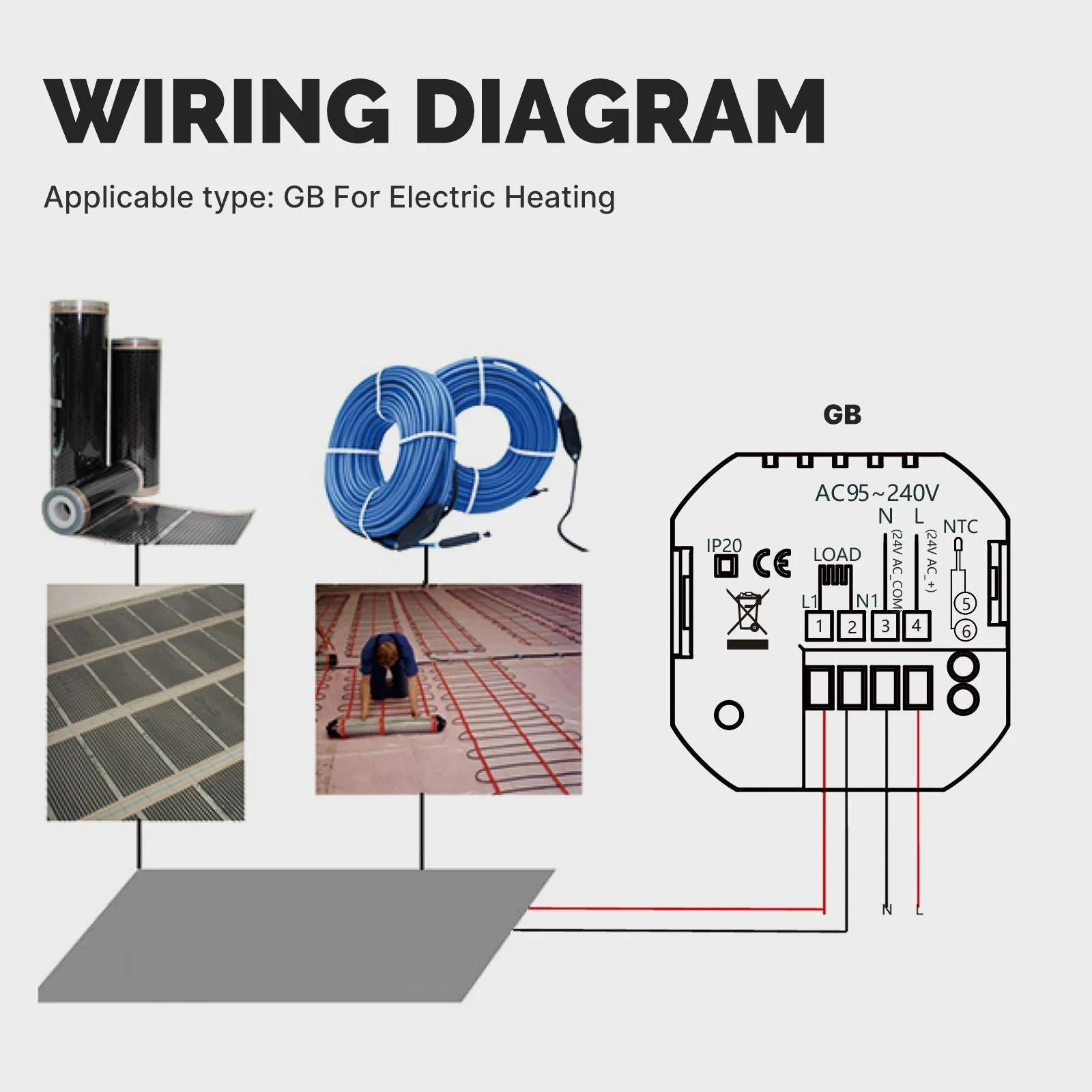 WiFi Smart Thermostat Temperature Controller for Water/ Electric /Gas /Boiler Floor Heating 8