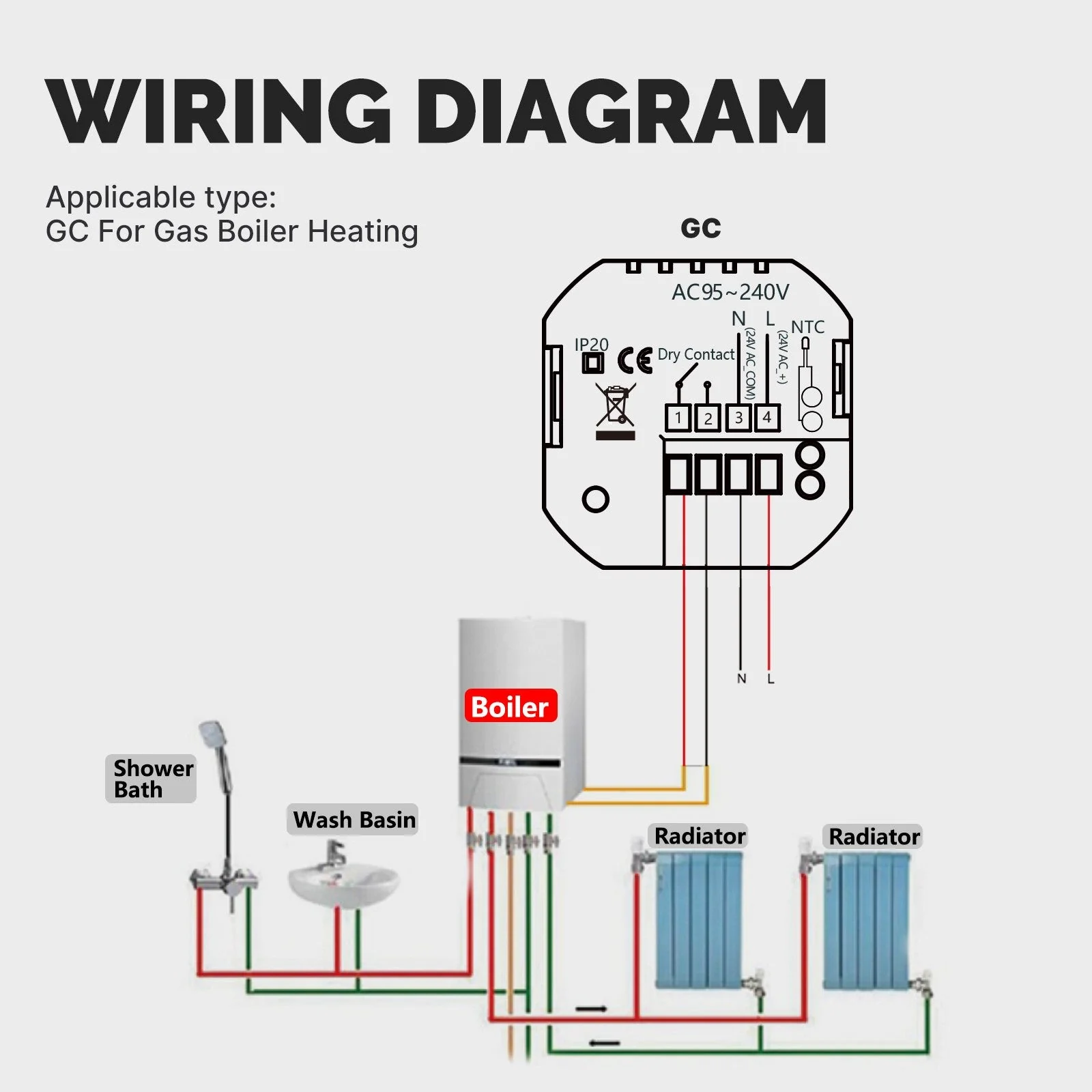 WiFi Smart Thermostat Temperature Controller for Water/ Electric /Gas /Boiler Floor Heating 9