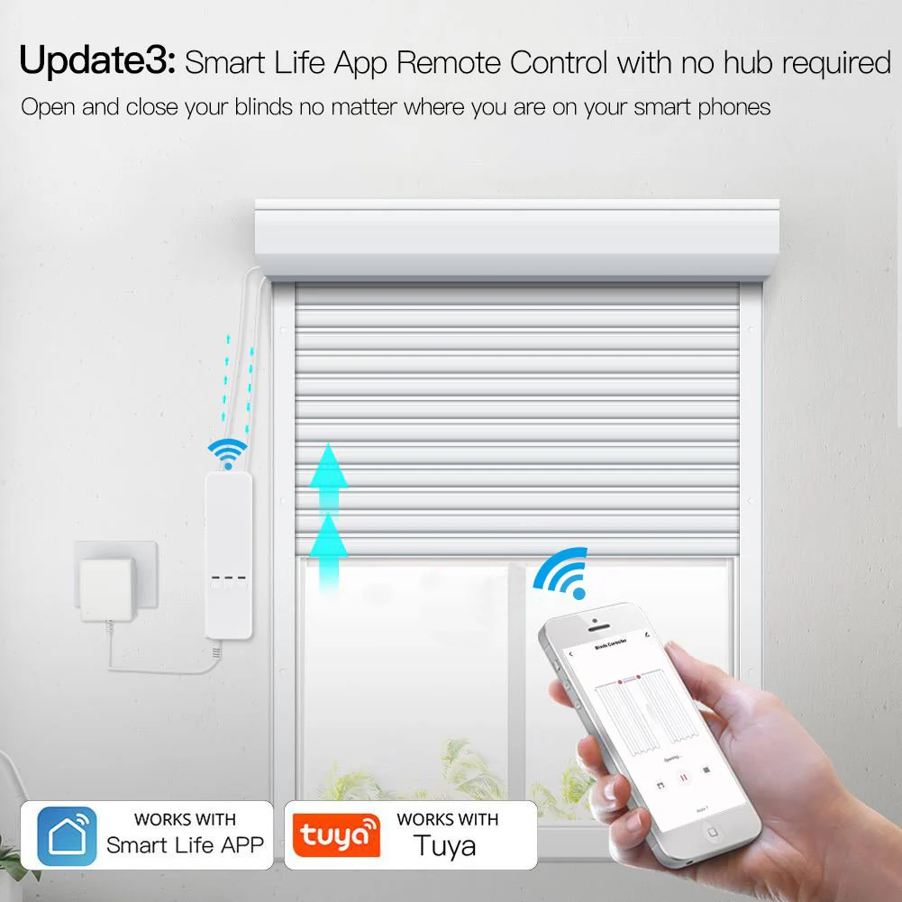 WiFi Smart Motorized Chain Roller Blinds Shade Shutter Drive Electric Curtain Motor RF Remote Automation Kit 4