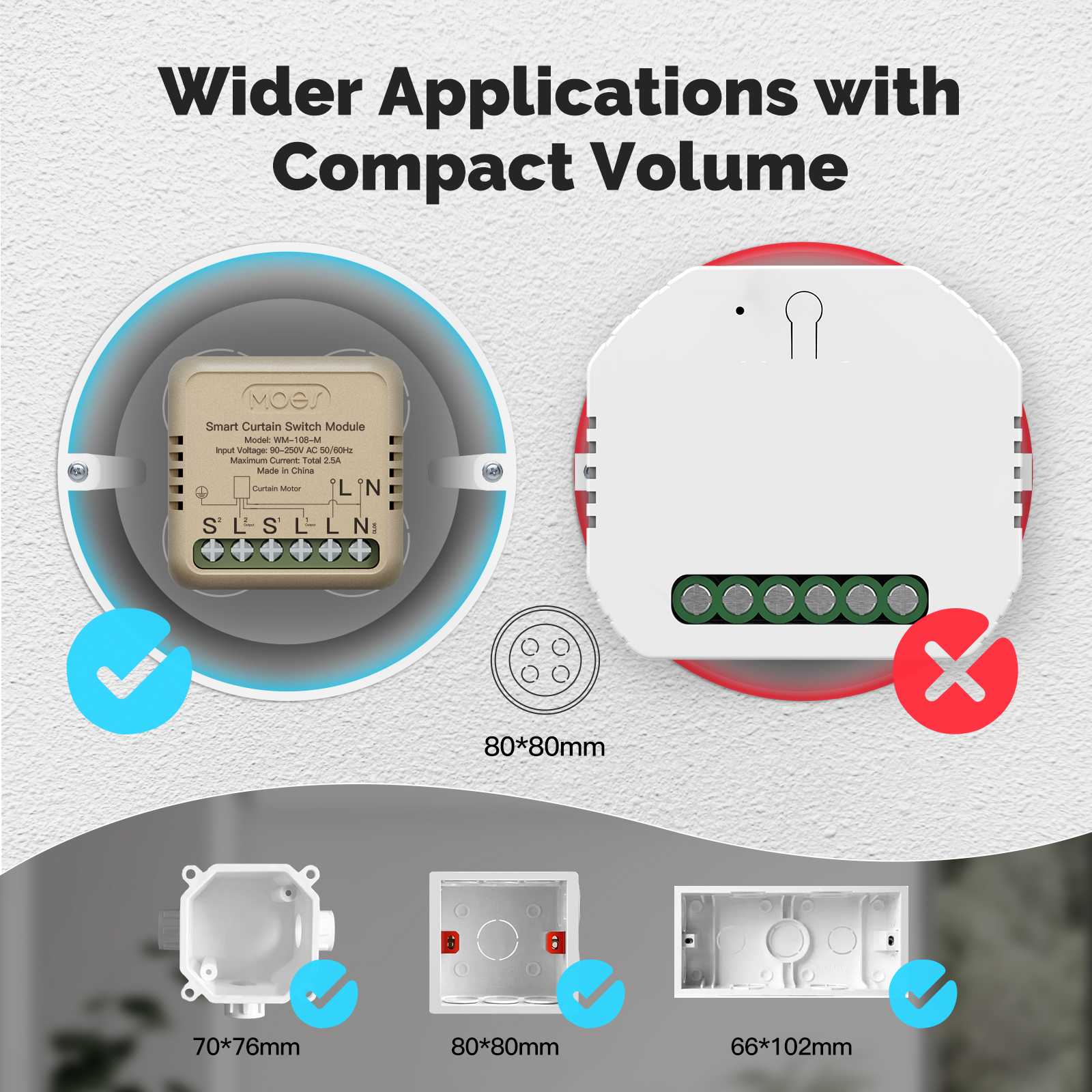 WiFi Smart Curtain Switch Module Mini Design App Remote Control 2