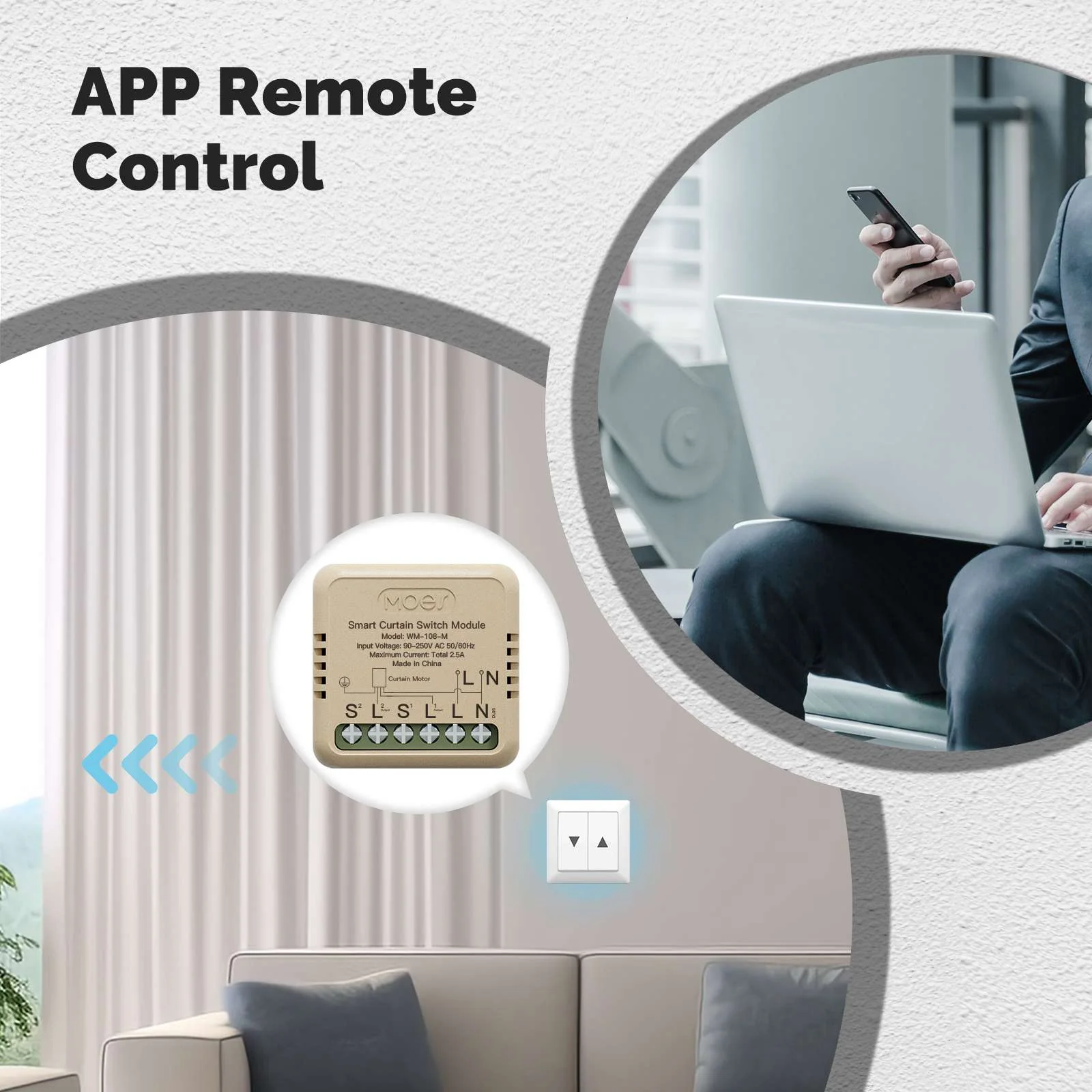 WiFi Smart Curtain Switch Module Mini Design App Remote Control 5