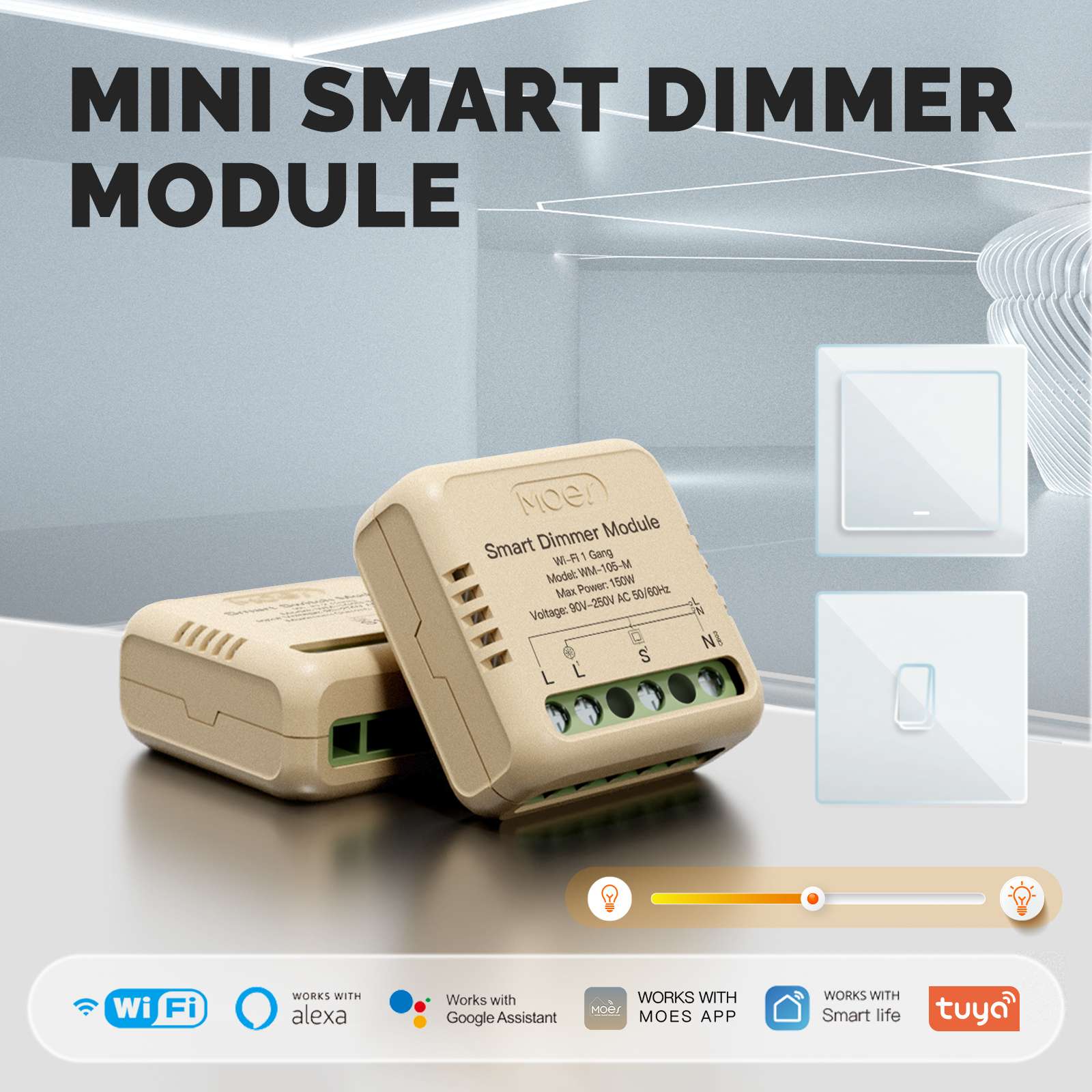 WiFi Smart Dimmer Switch Module Timer Diy Breaker 1/2 Gang 2