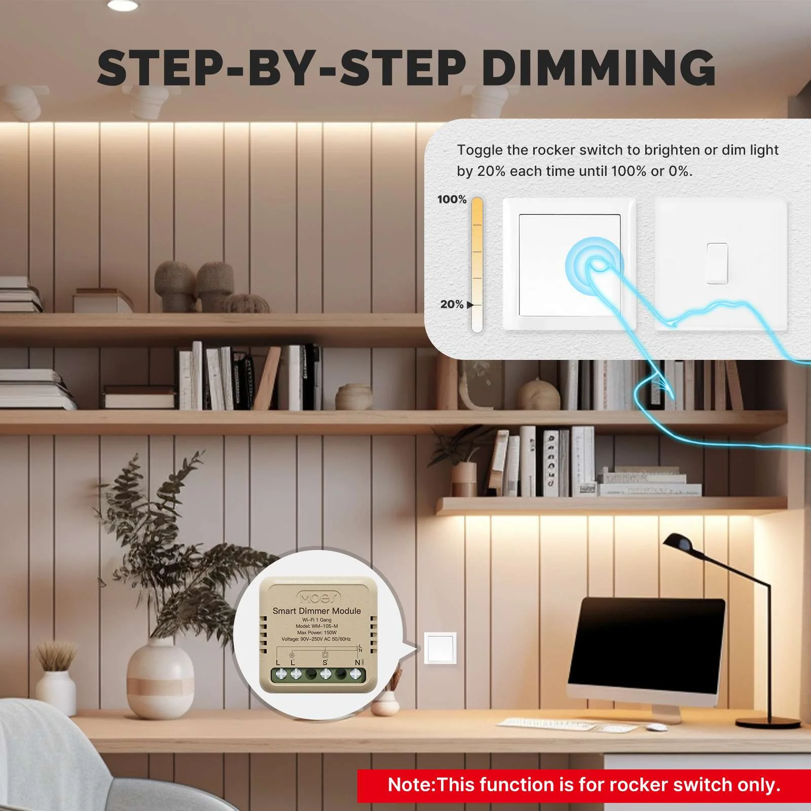 WiFi Smart Dimmer Switch Module Timer Diy Breaker 1/2 Gang 4