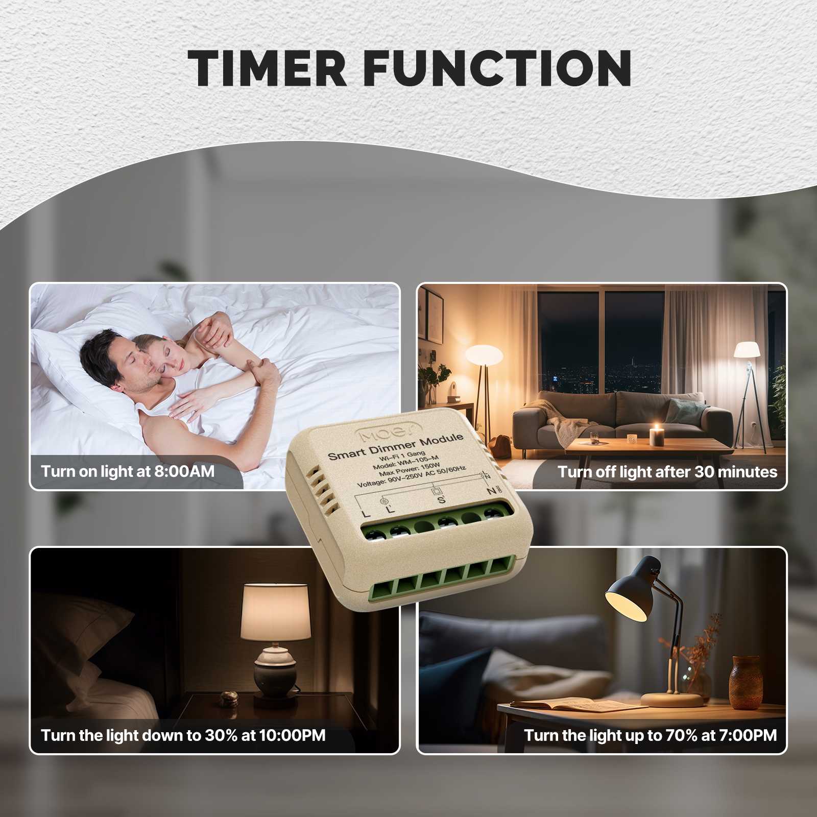 WiFi Smart Dimmer Switch Module Timer Diy Breaker 1/2 Gang 5