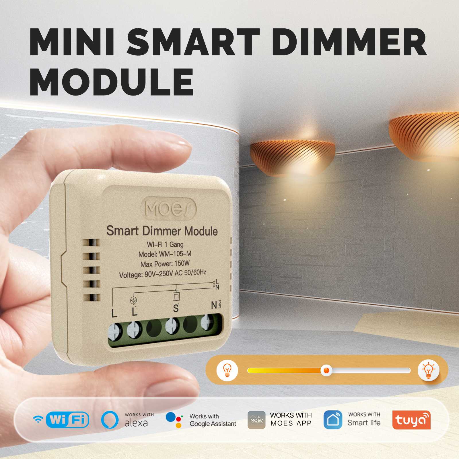 WiFi Smart Dimmer Switch Module Timer Diy Breaker 1/2 Gang 9