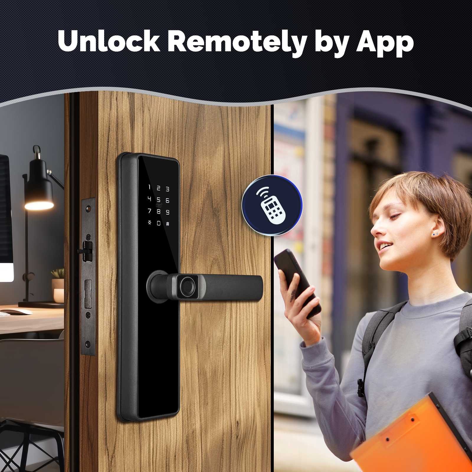 WiFi/Zigbee Smart Door Lock Fingerprint Remote Unlock Antihijack Tamper Alarm Multiple Unlocking 4