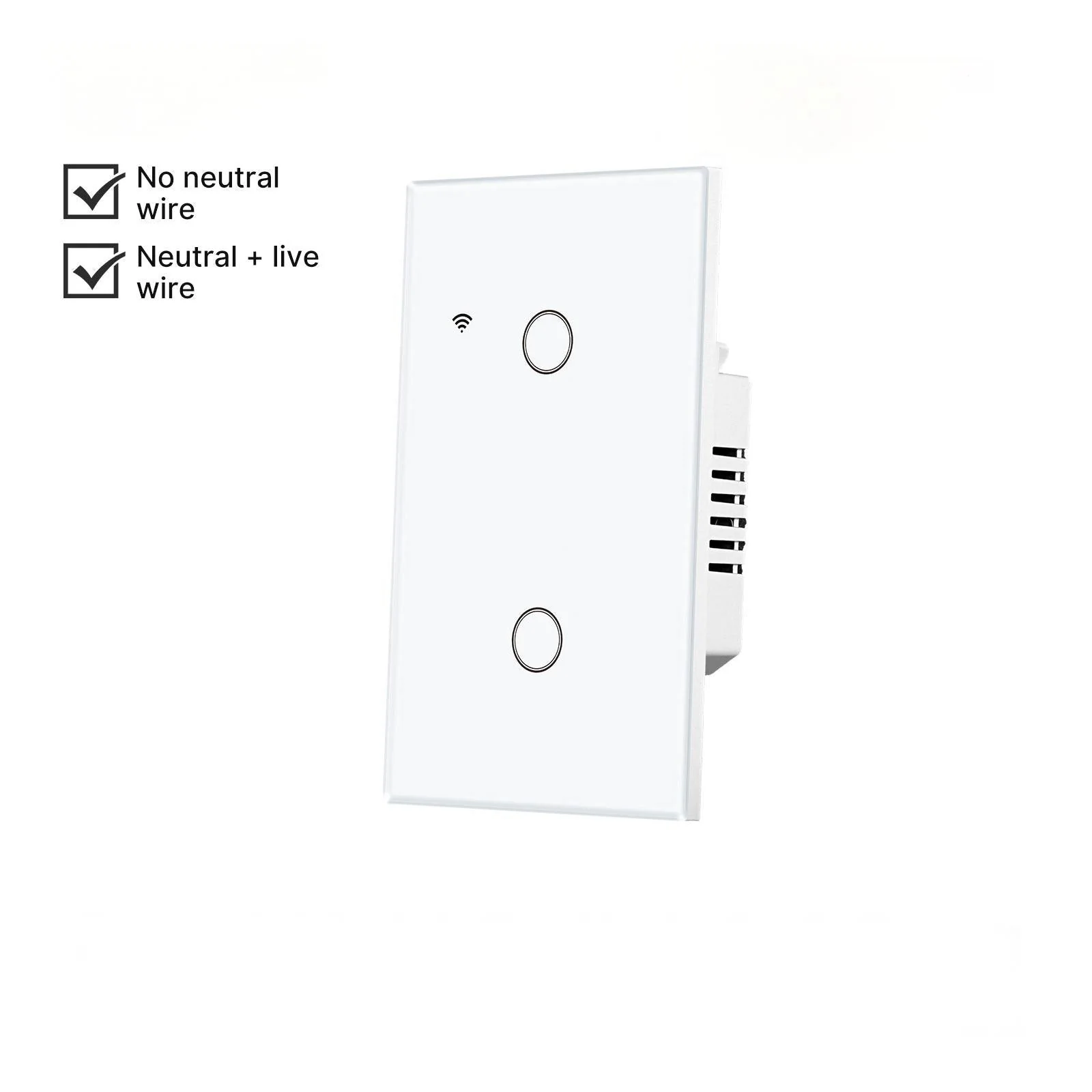 WiFi Smart Light Switch Wall Touch Glass Switch No Neutral Wire Required US Standard 10
