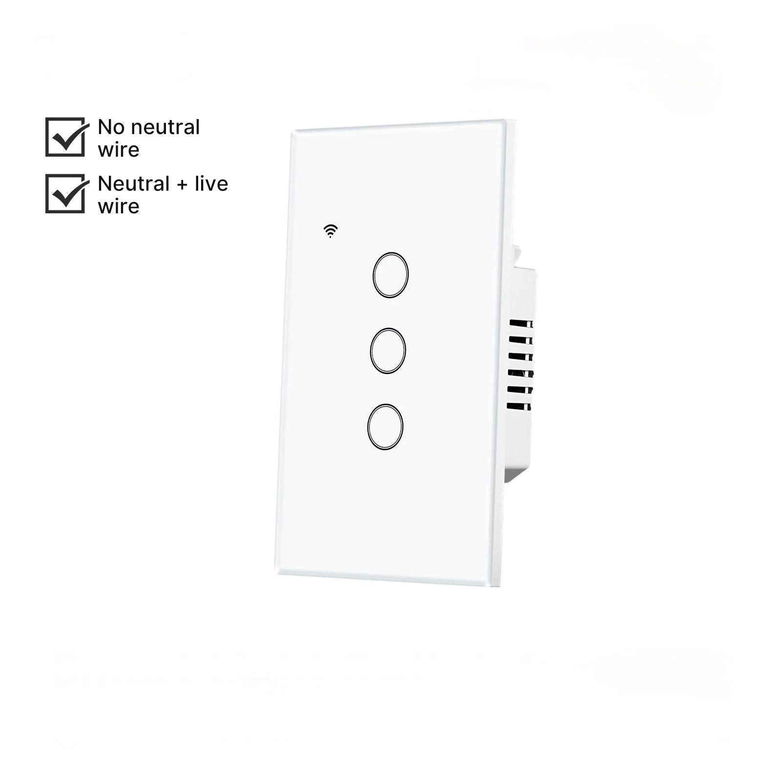 WiFi Smart Light Switch Wall Touch Glass Switch No Neutral Wire Required US Standard 11