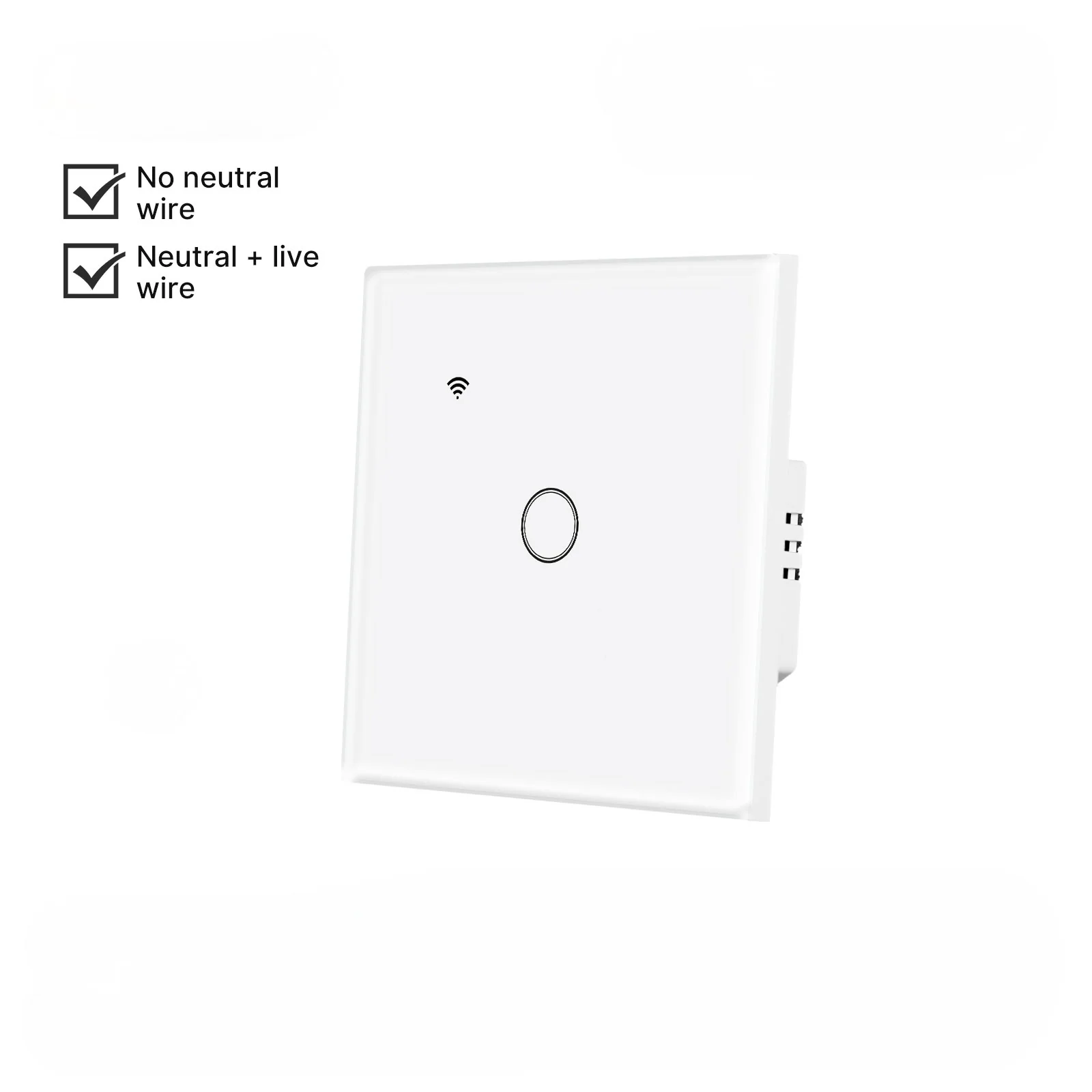WiFi Smart Light Wall Touch Switch No Neutral Wire Required EU Standard 9