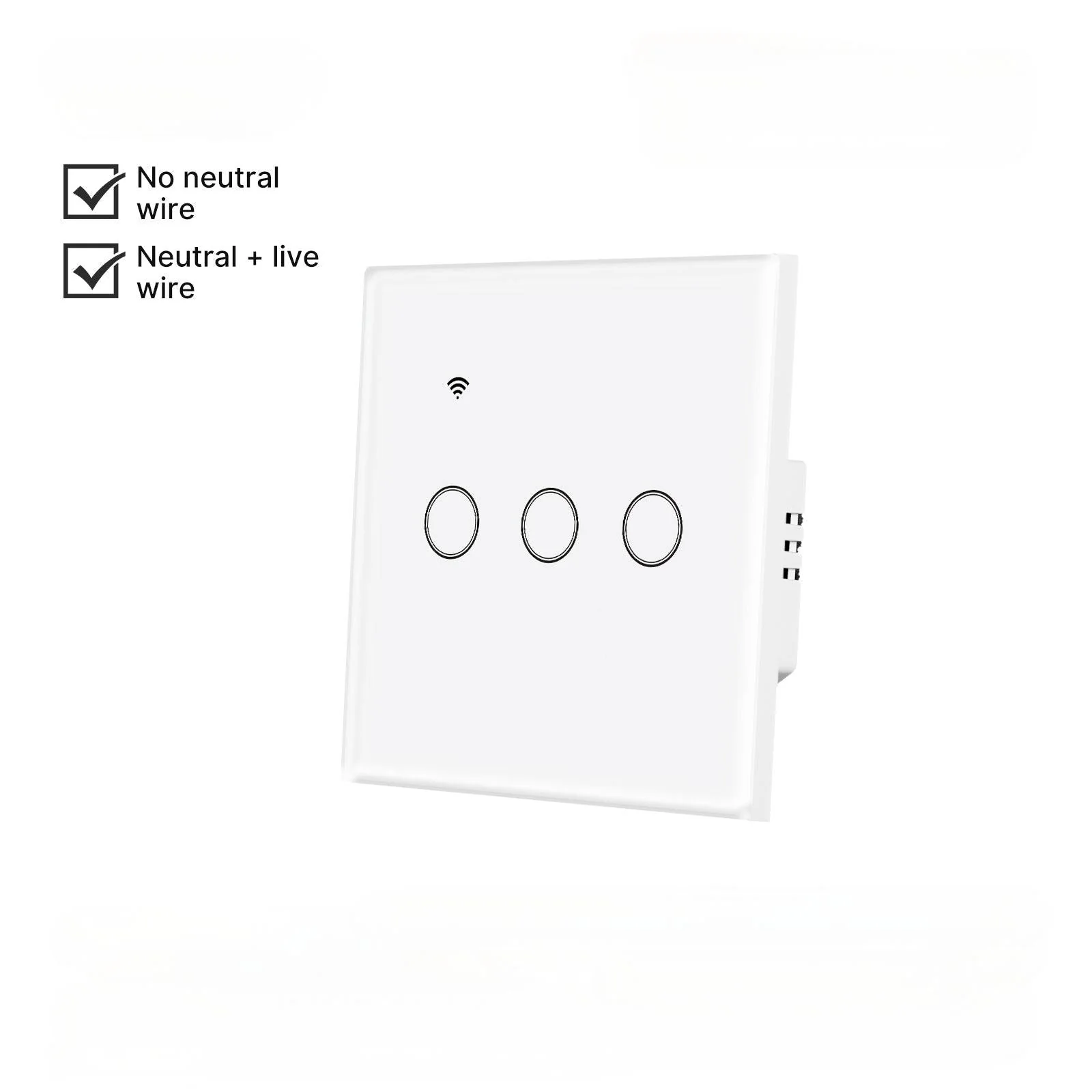 WiFi Smart Light Wall Touch Switch No Neutral Wire Required EU Standard 11