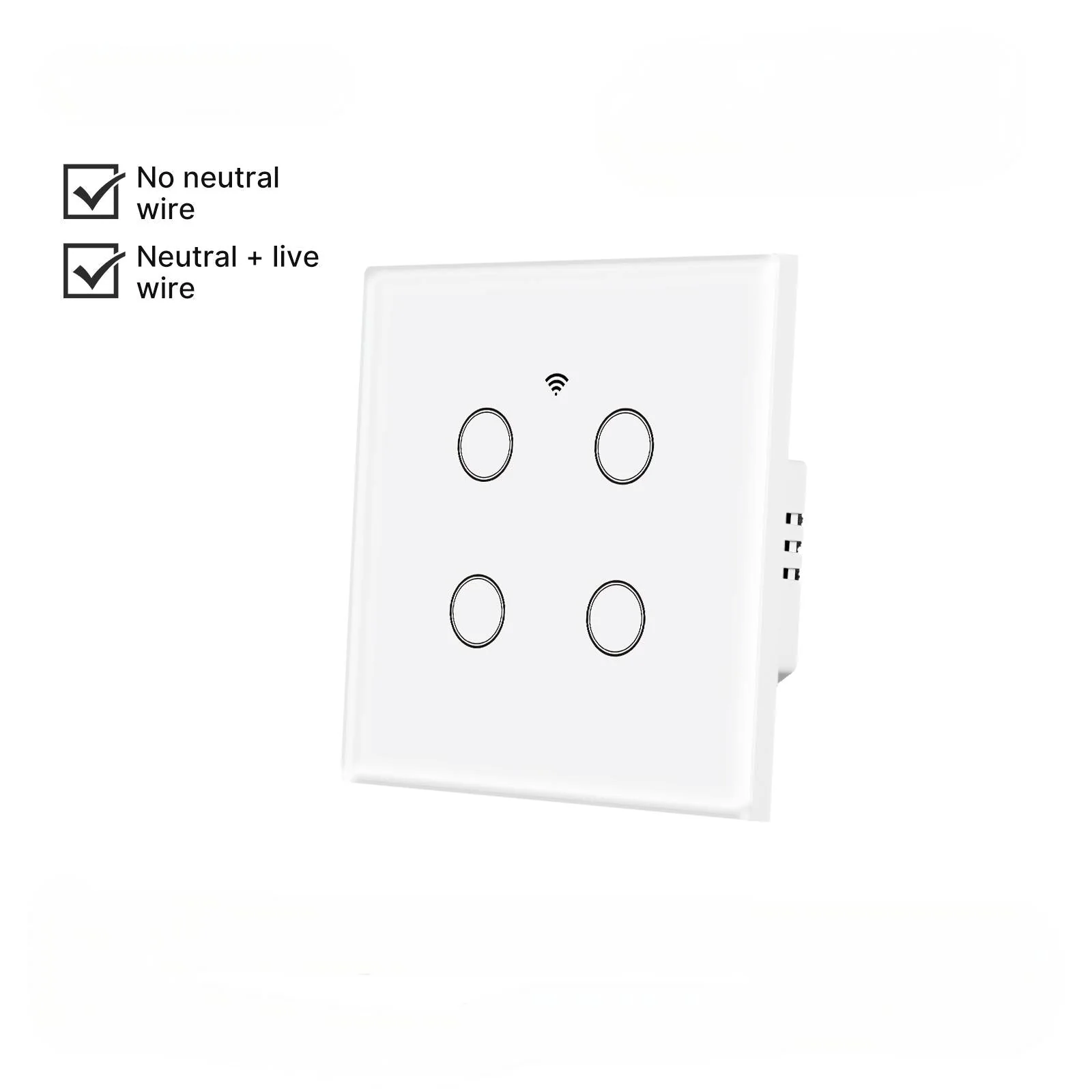 WiFi Smart Light Wall Touch Switch No Neutral Wire Required EU Standard 12