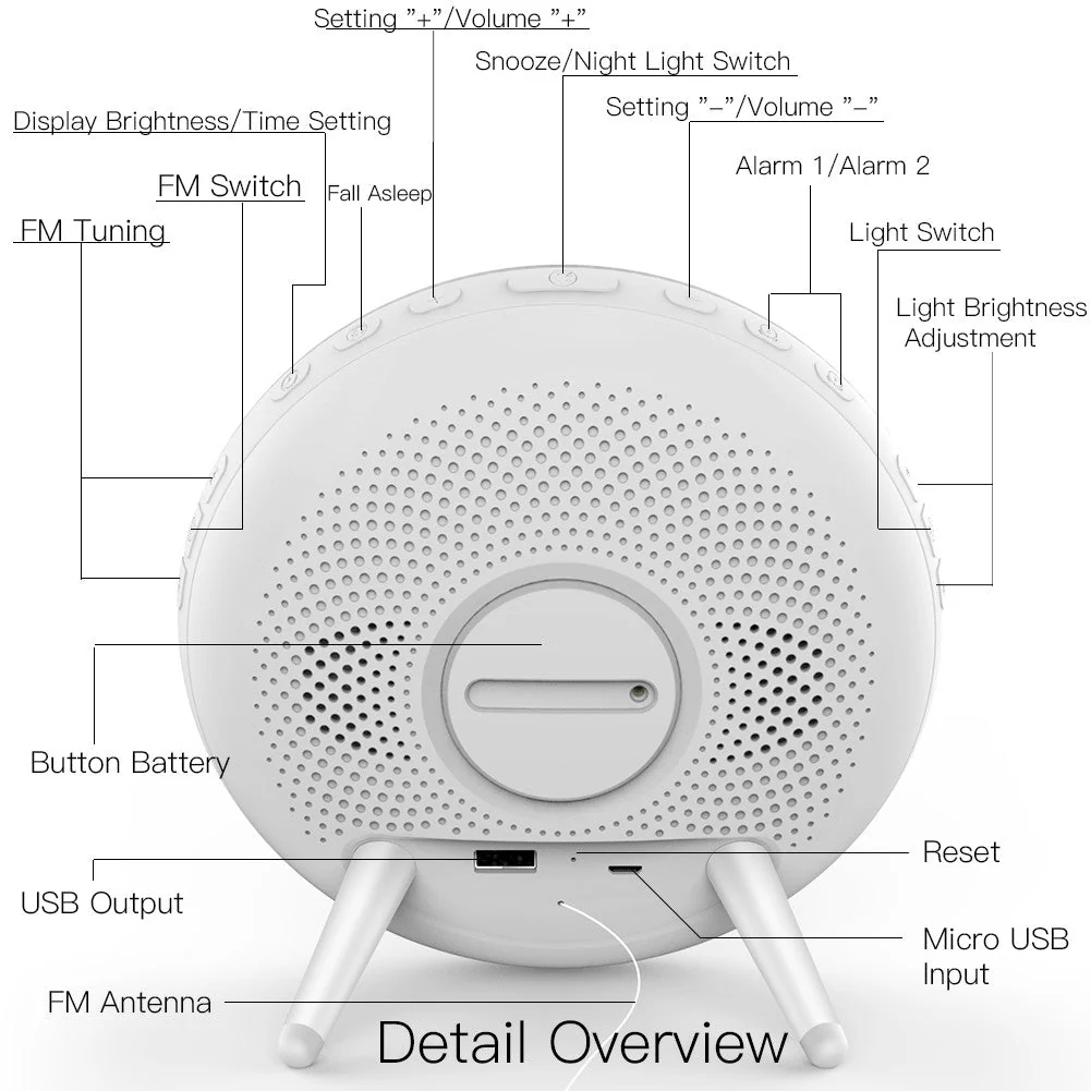 MOES WiFi Smart Clock Wake Up 7 Colors Light Natural Sound Clock With FM Radio 6