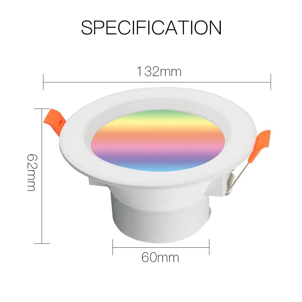 MOES WiFi Smart LED Downlight Dimmable Round Colorful Spotlight Lighting 7W RGB Color Changing Bulb 6
