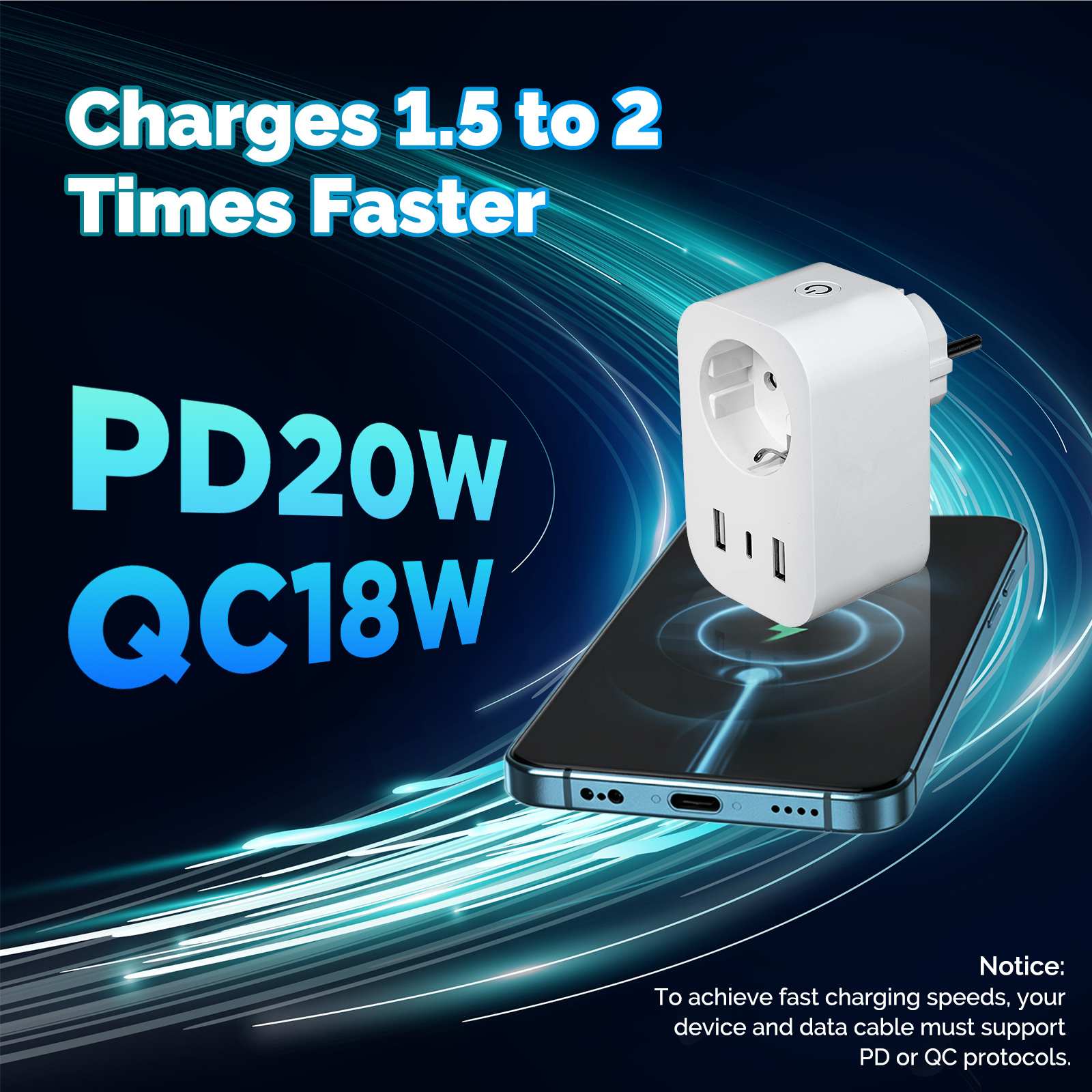 WiFi Smart Plug 16A EU Socket Outlet 2USB 1Type-C Fast Charging Power Electricity Monitor 3