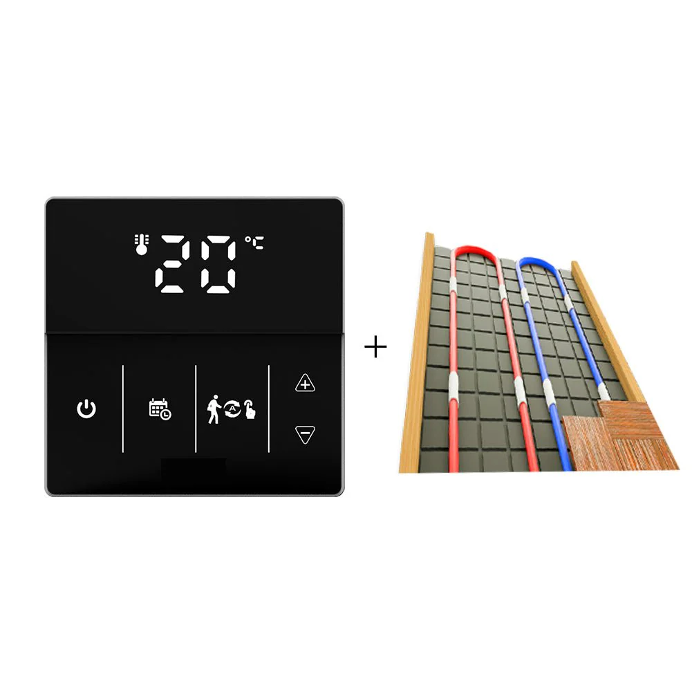 WiFi Smart Programmable Thermostat Electric Underfloor Heating Touch Screen Temperature Controller Logo Color Adjustable 8