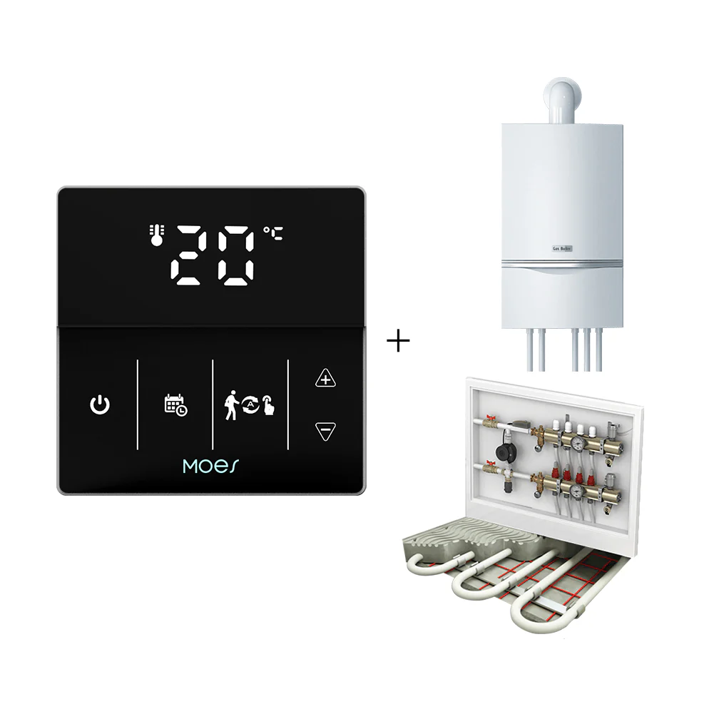 WiFi Smart Programmable Thermostat Electric Underfloor Heating Touch Screen Temperature Controller Logo Color Adjustable 10