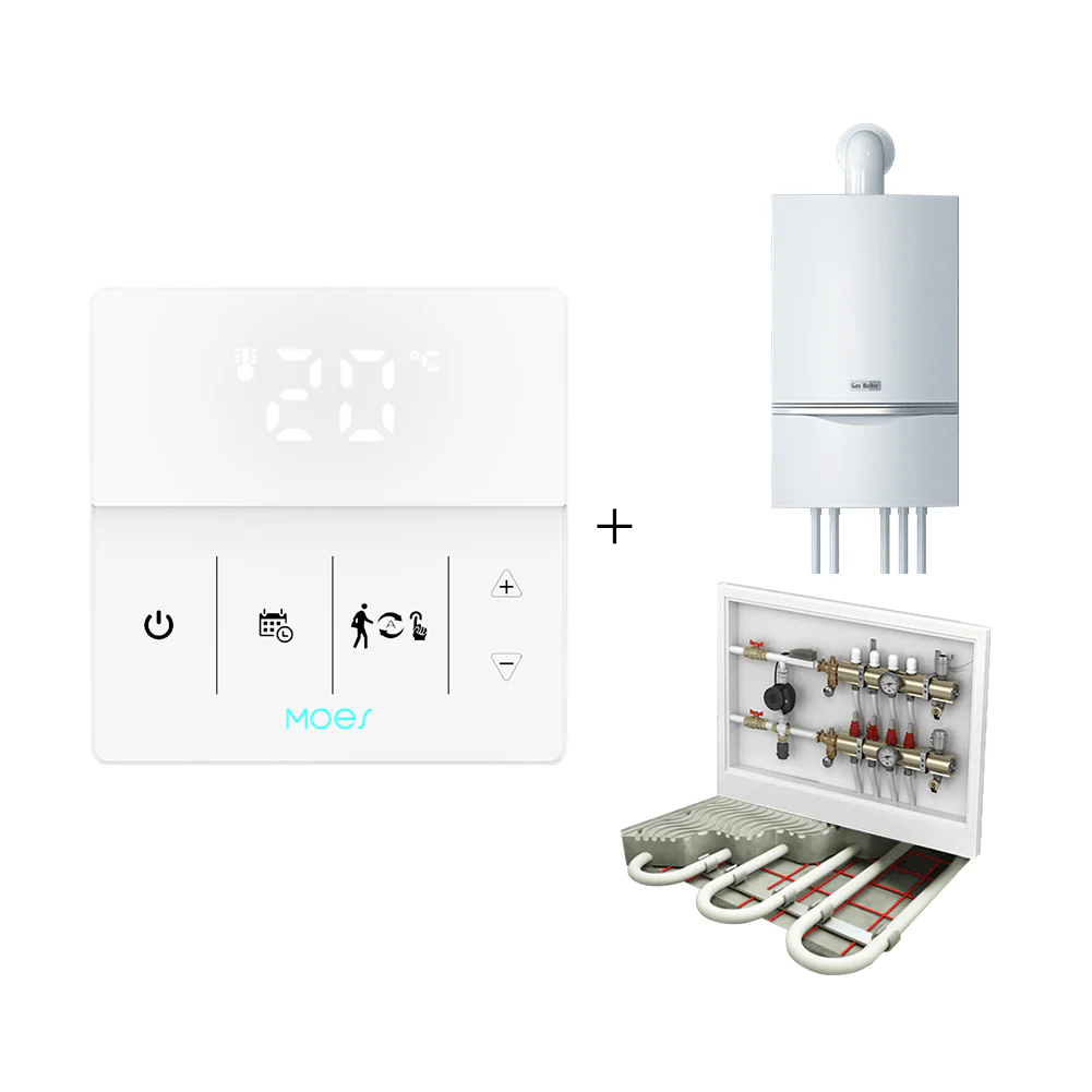 WiFi Smart Programmable Thermostat Electric Underfloor Heating Touch Screen Temperature Controller Logo Color Adjustable 11