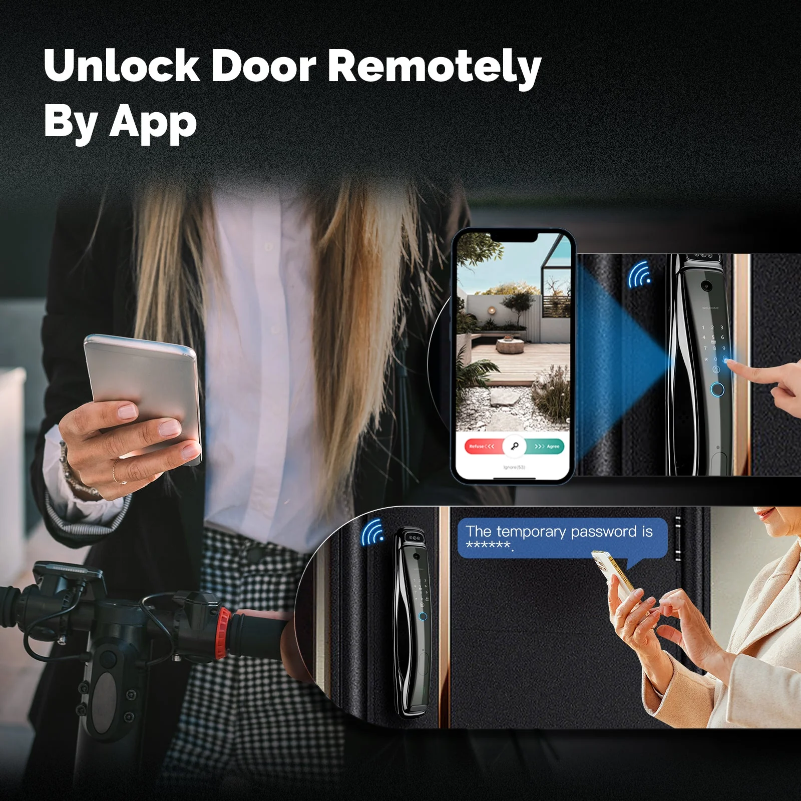 WiFi Smart Security Door Lock 3D Face Recognition Fingerprint Wake Infrared Night Vision 4