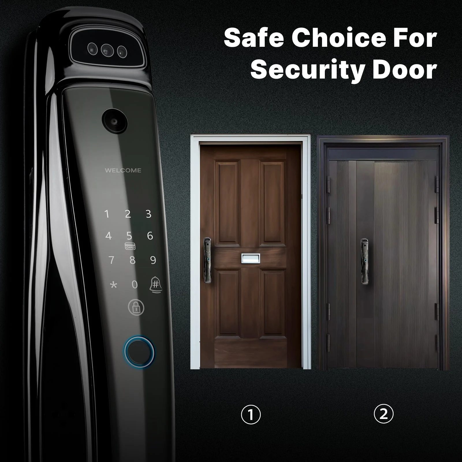WiFi Smart Security Door Lock 3D Face Recognition Fingerprint Wake Infrared Night Vision 8